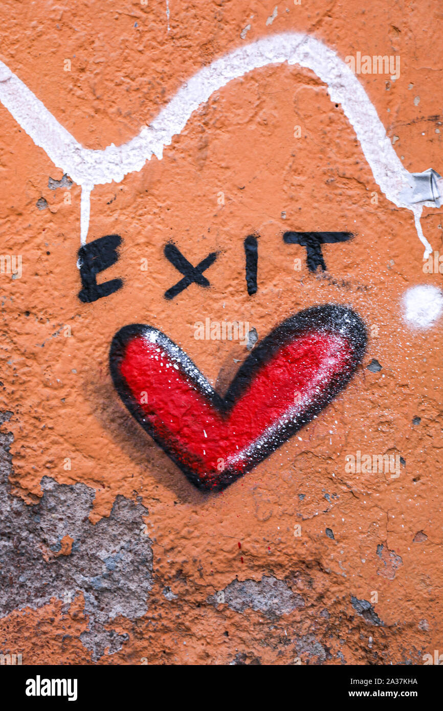 Street art Graffiti dans quartier de Trastevere de Rome, Italie Banque D'Images