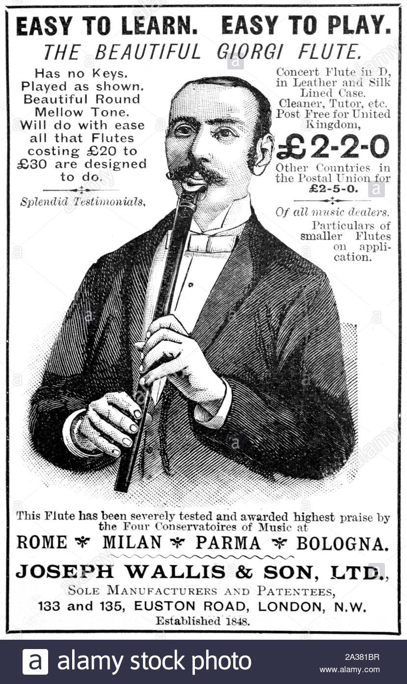 L'ère victorienne, Giorgi flûte, vintage advertising à partir de 1899 Banque D'Images