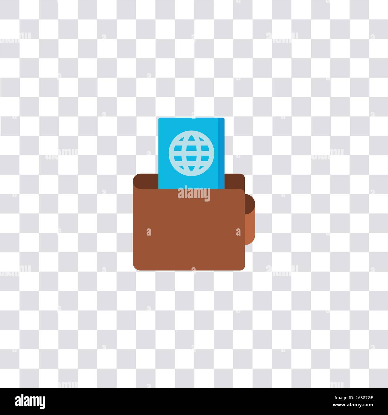 Signe et symbole icône portefeuille Portefeuille. icône de couleur pour la conception de site web et de développement application mobile. L'élément simple à partir de la collection voyage isolated on black Illustration de Vecteur