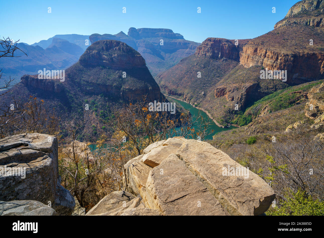 Le sentier de randonnée Leopard dans le blyde river canyon, Mpumalanga, Afrique du Sud Banque D'Images