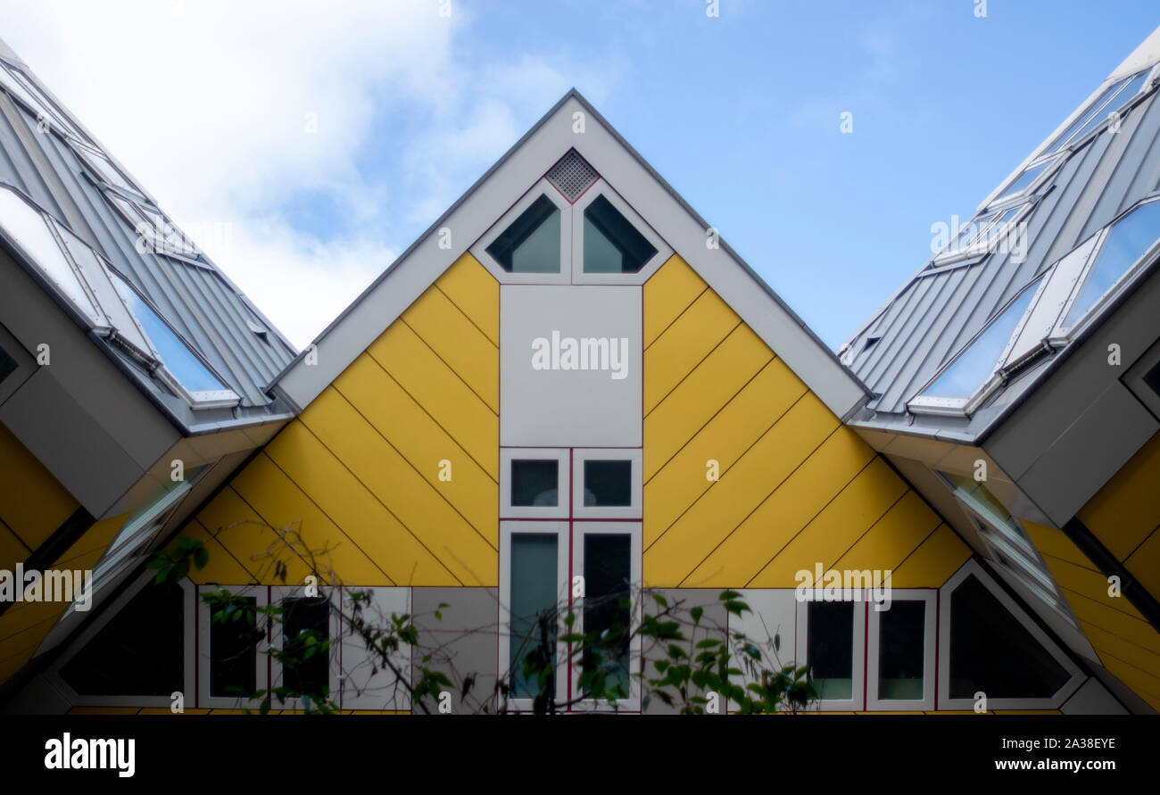 Rotterdam, Pays-Bas - 4 octobre 2019 : Kijk-Kubus. Les maisons cubiques. Banque D'Images