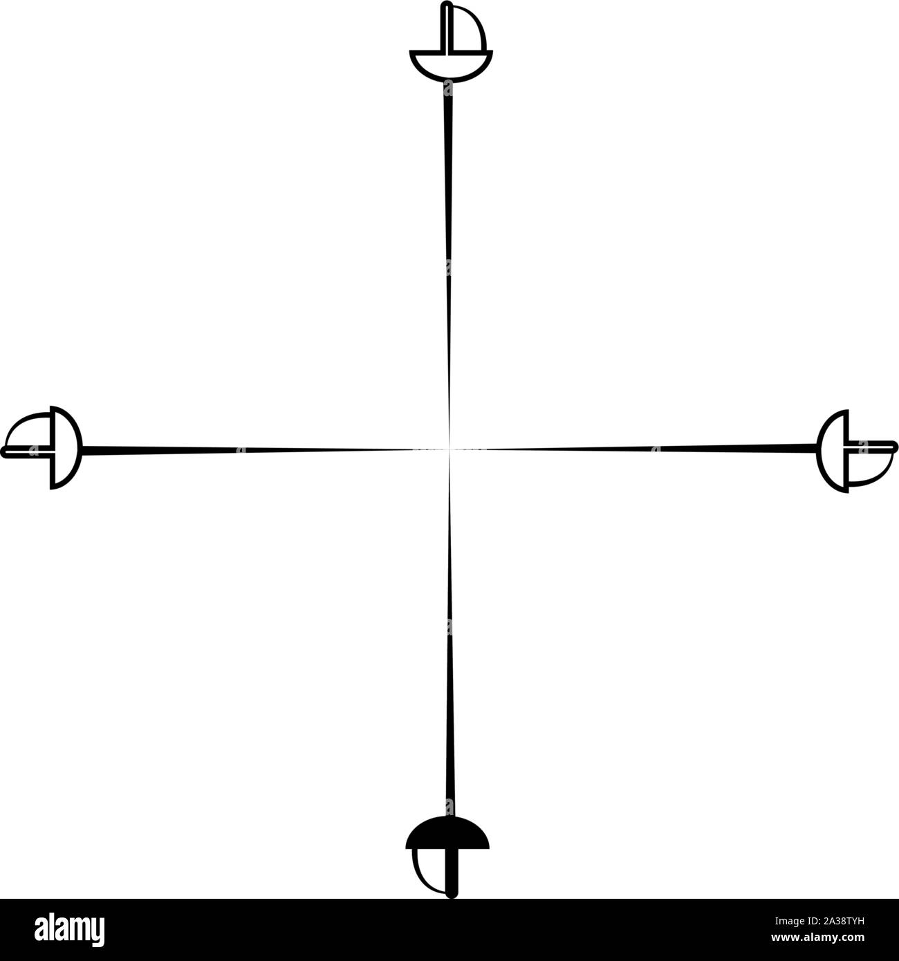 Trois Mousquetaires en noir et blanc logo vectoriel d'origine. Icône isolé EPS Illustration de Vecteur