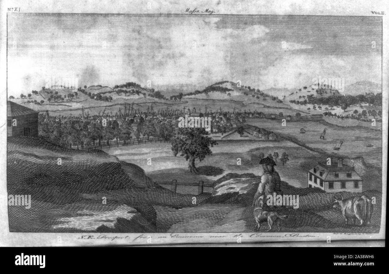 À partir d'une perspective sud-est près de l'éminence, Boston common / del. & Engrav'd par S. Hill. Banque D'Images