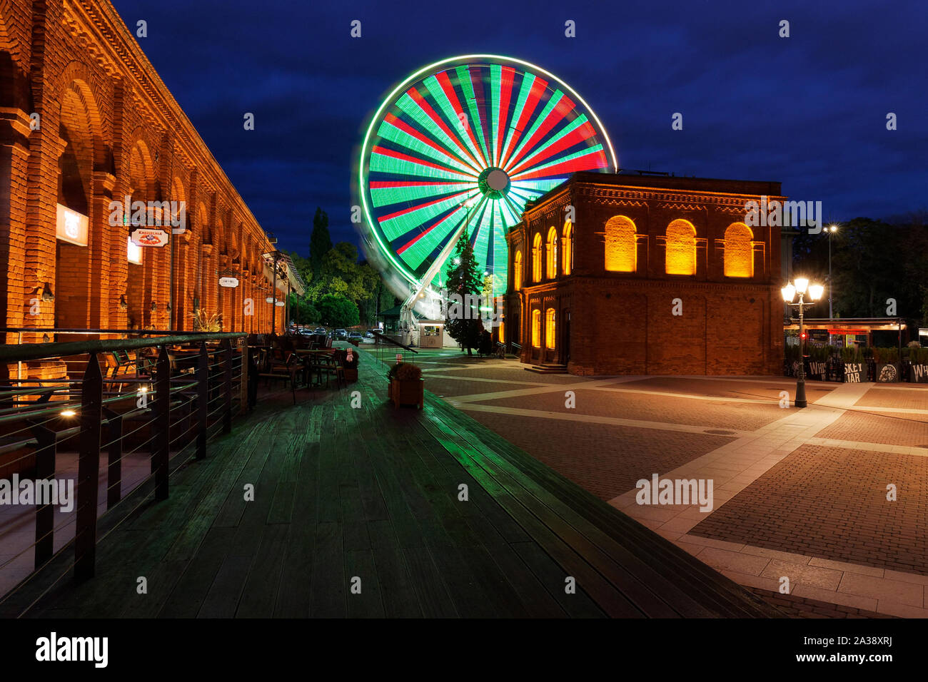 Lodz, Pologne - Oct 01, 2019 : un centre d'arts, Manufaktura, shopping mall, et le complexe de loisirs ainsi qu'atout touristique majeur de la ville Banque D'Images