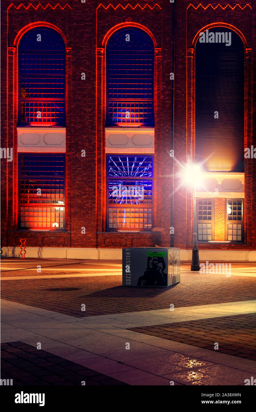 Lodz, Pologne - Oct 01, 2019 : un centre d'arts, Manufaktura, shopping mall, et le complexe de loisirs ainsi qu'atout touristique majeur de la ville Banque D'Images