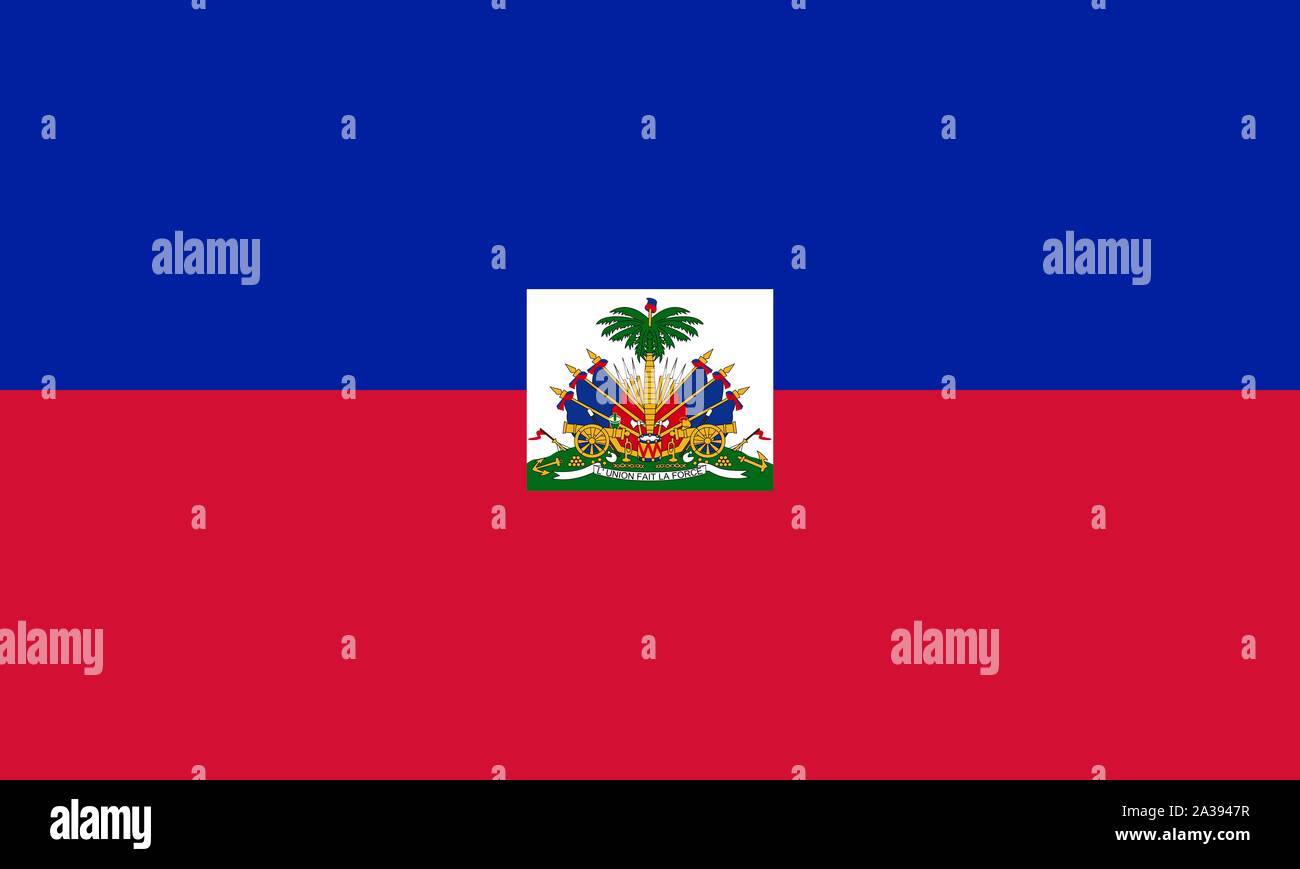 Grande télévision officielle drapeau d'Haïti l'horizontale Banque D'Images