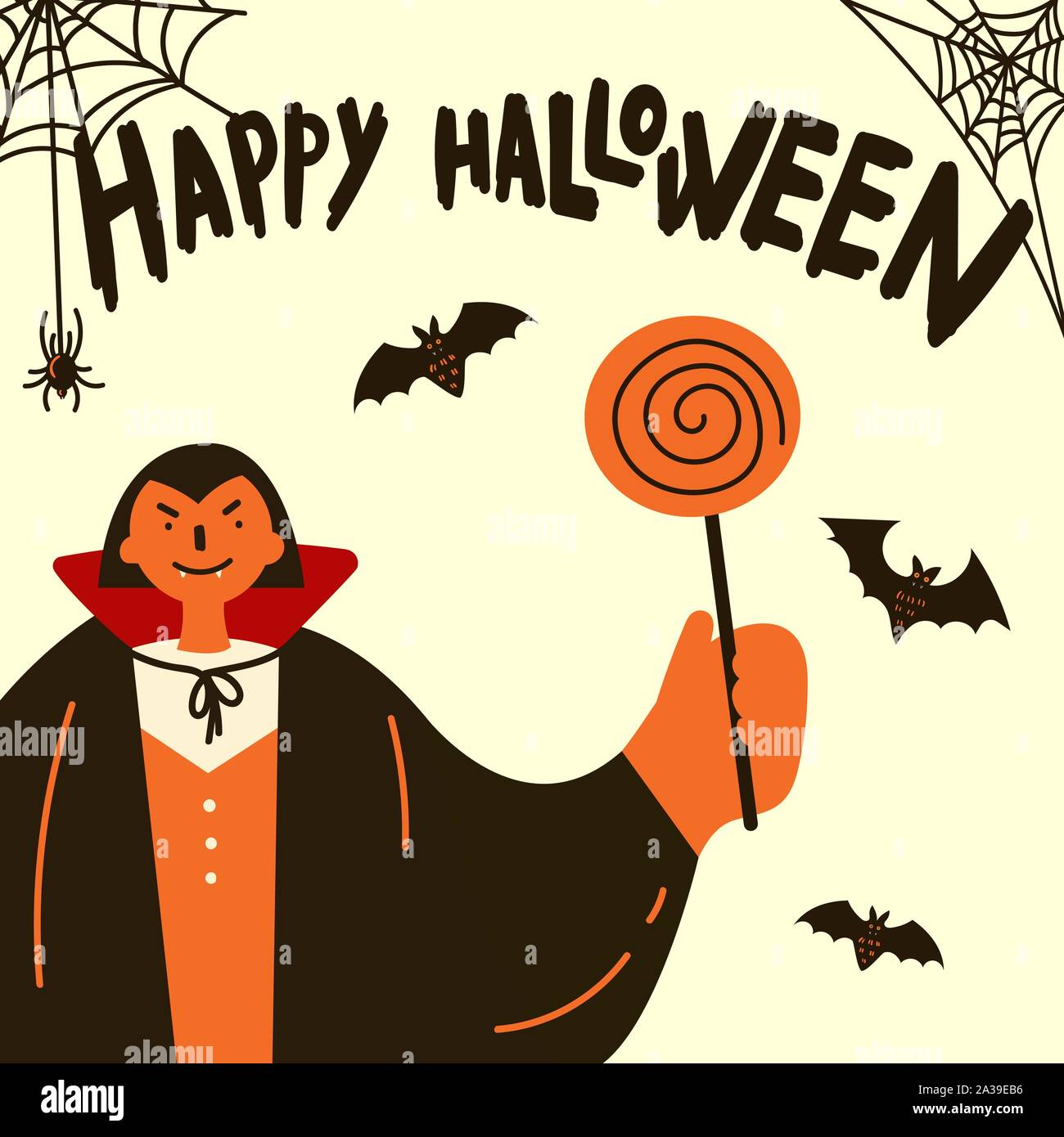 Halloween party invitations ou cartes de souhaits Illustration de Vecteur