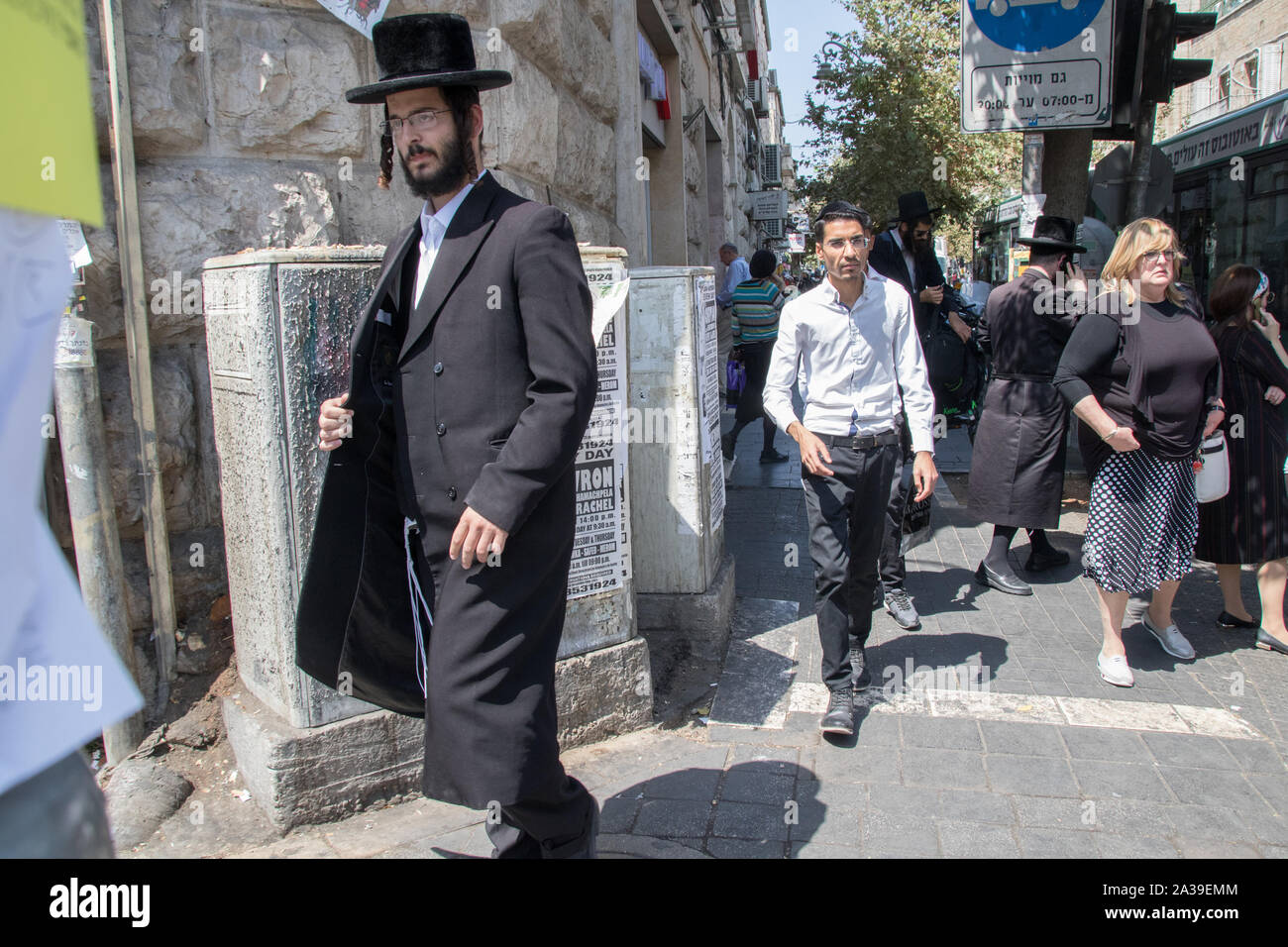 Mea Shearim, à l'ouest de Jérusalem, Israël Banque D'Images