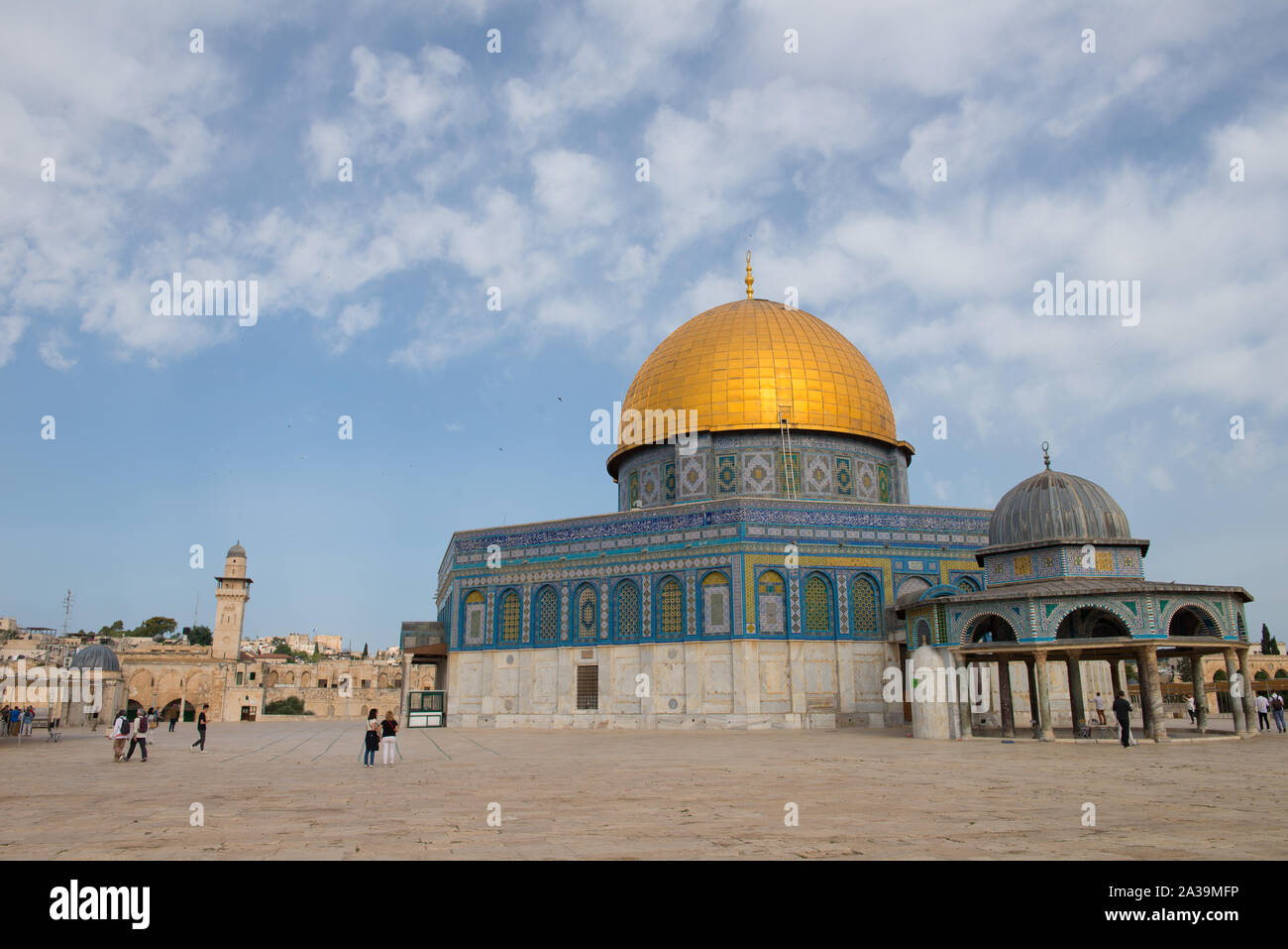 Jérusalem, Israël - Juin 2019 : le Dôme du rocher sur le mont du Temple dans la vieille ville de Jérusalem. Banque D'Images
