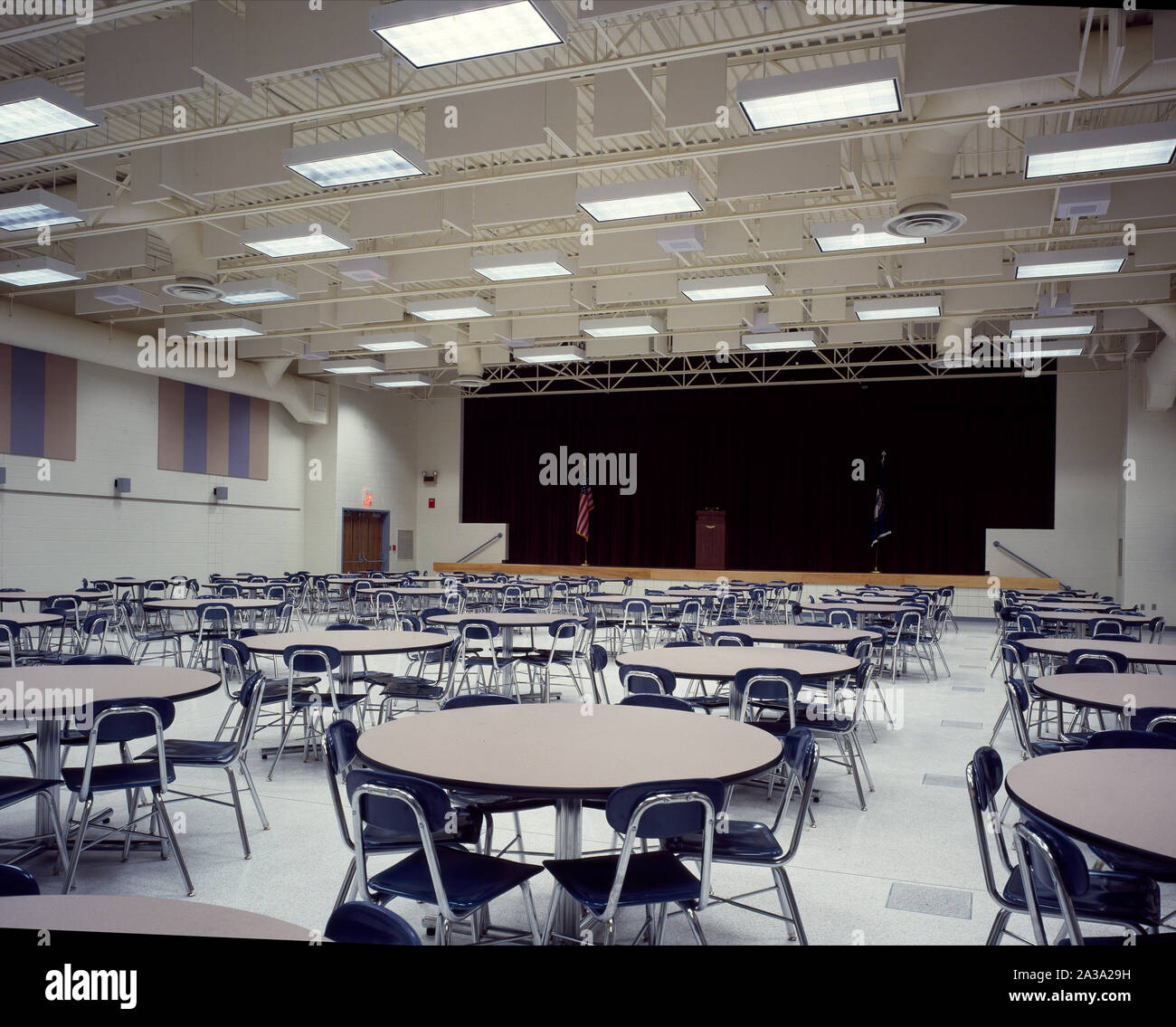 Cafétéria de l'école, pris dans les années 80, Washington, D.C. Banque D'Images