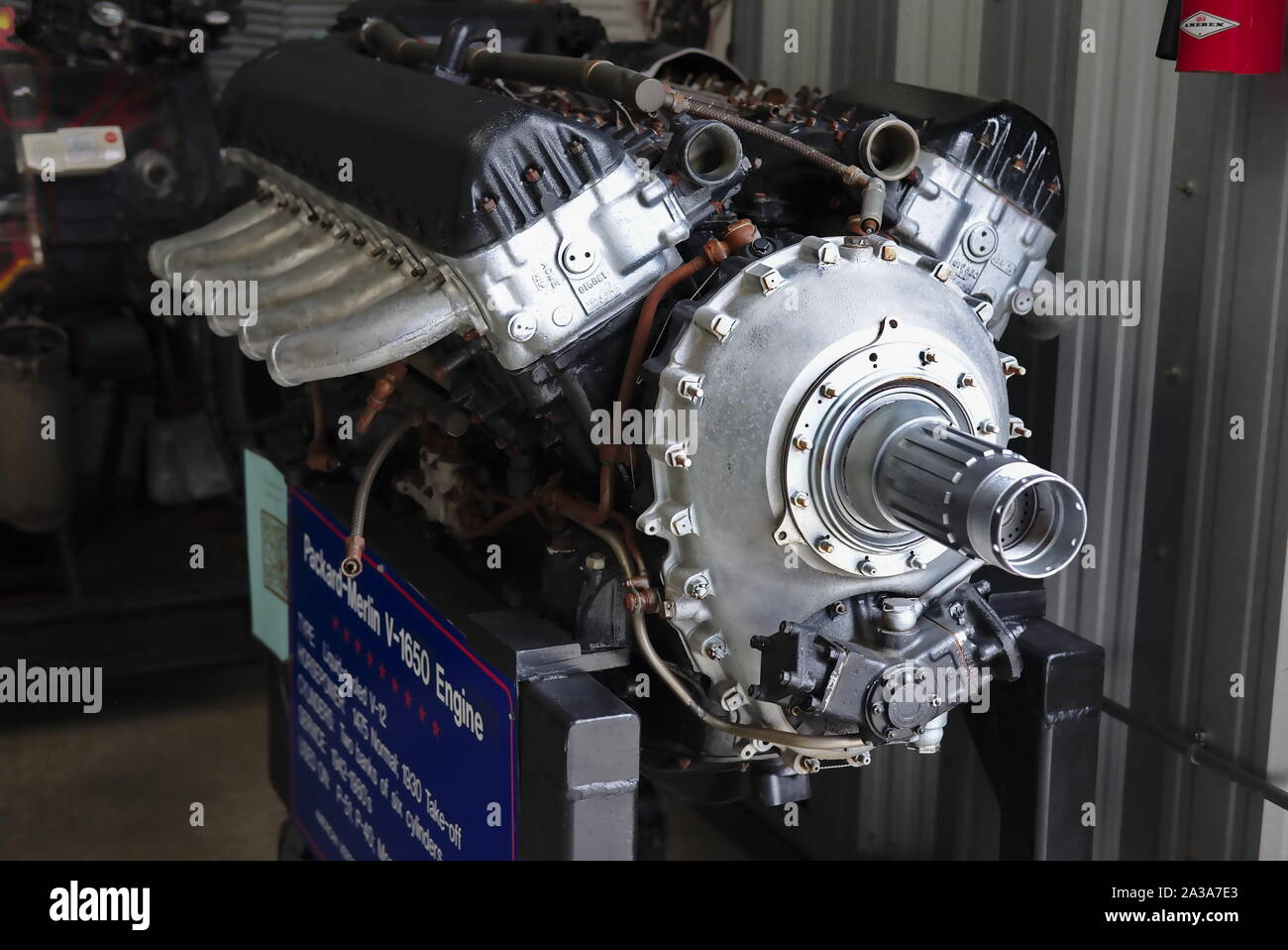 Merlin V12 moteur Spitfire. Musée du Commandement aérien, Dover AFB, Dover, Delaware Banque D'Images