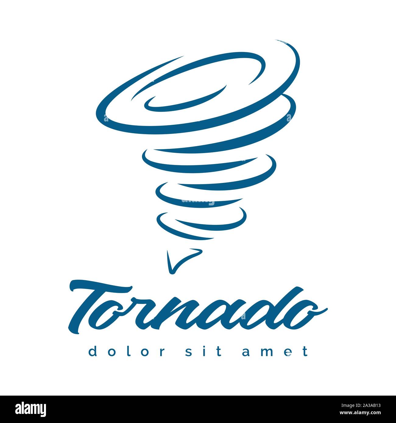 Logo emblème de tornade sur blanc Illustration de Vecteur