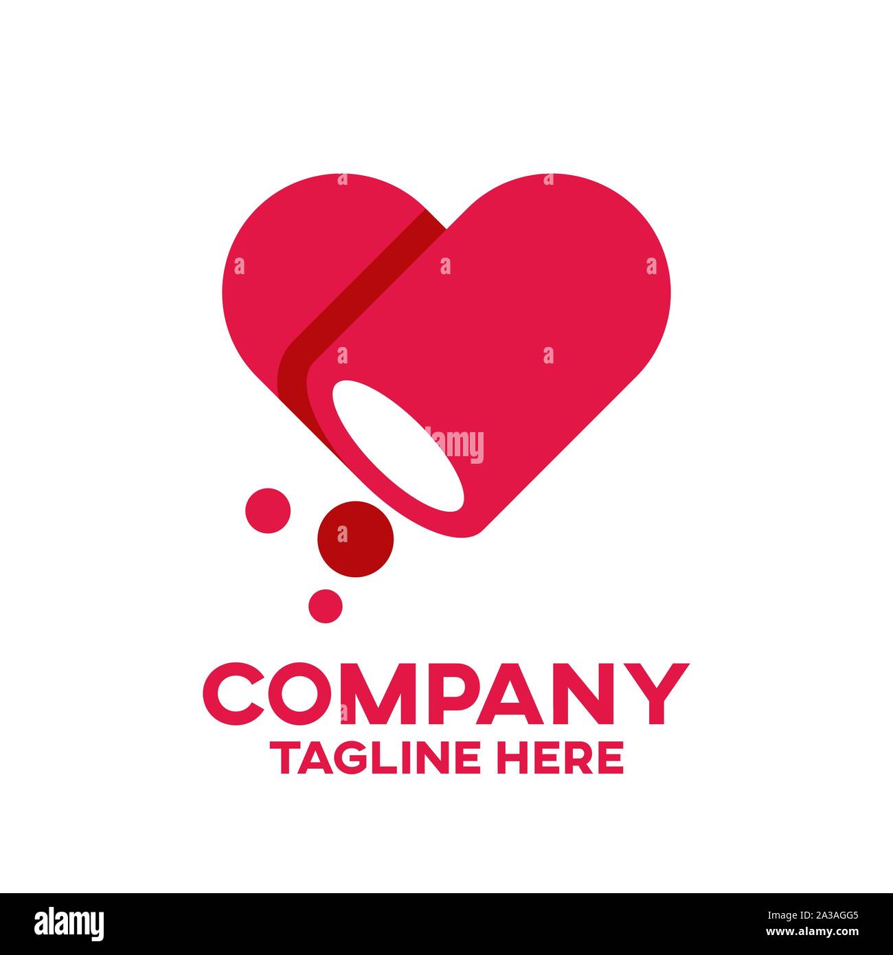 Capsule coeur moderne et logo pharmacie Illustration de Vecteur