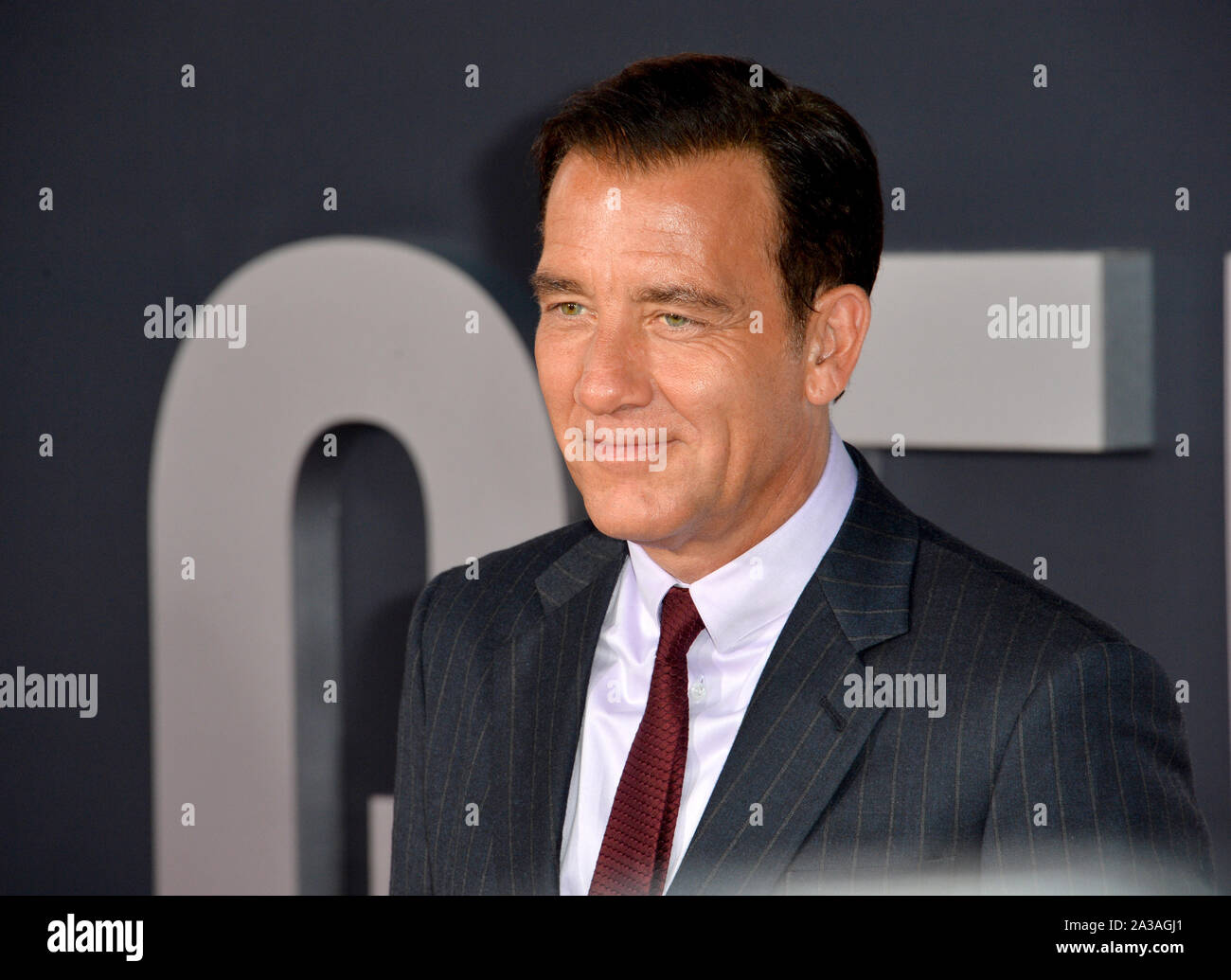 LOS ANGELES, USA. 07 octobre, 2019 : Clive Owen à la première de 'Gemini Man' au théâtre chinois de Grauman, Hollywood. Photo : Paul Smith/Featureflash Crédit : Paul Smith/Alamy Live News Banque D'Images