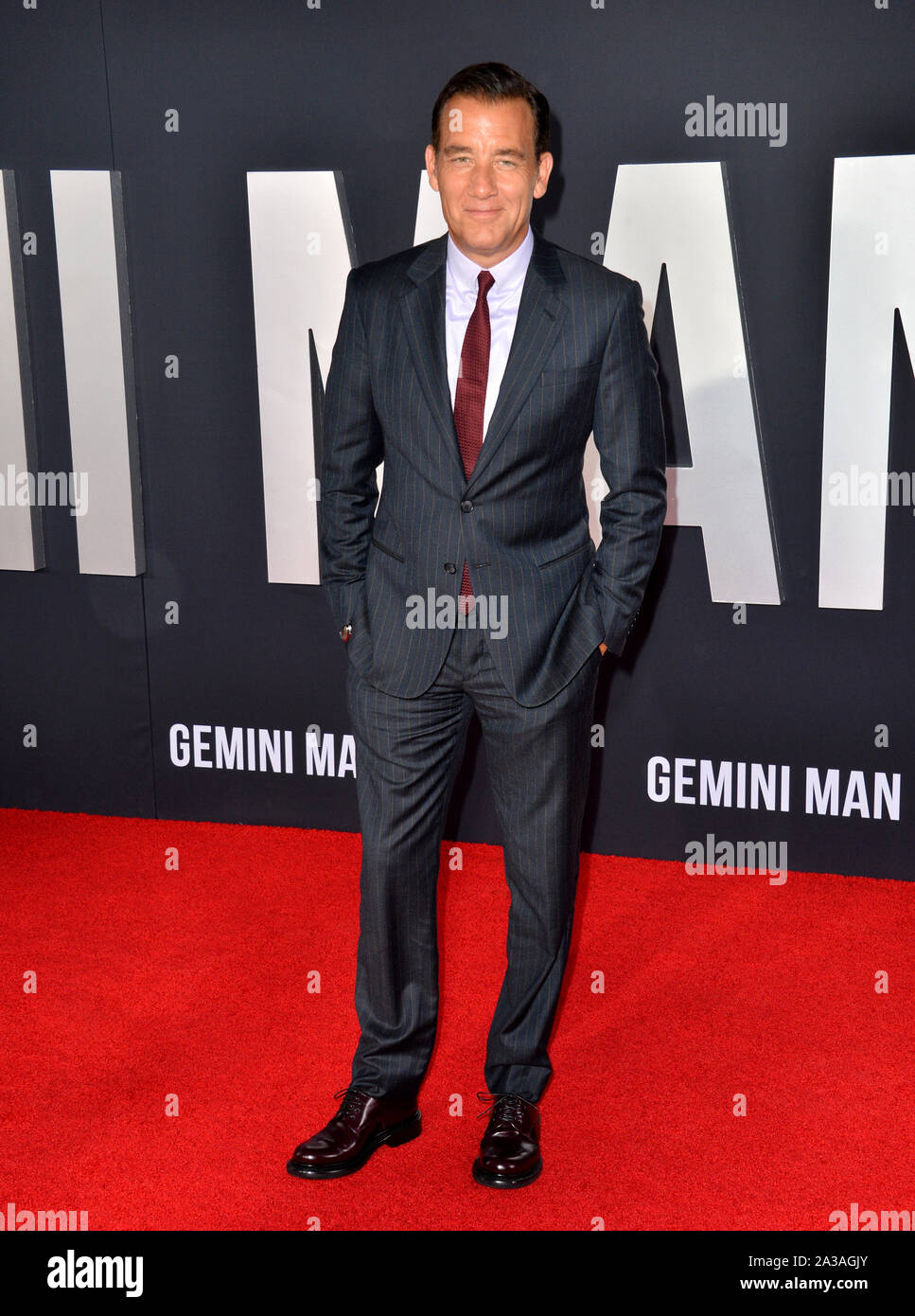 LOS ANGELES, USA. 07 octobre, 2019 : Clive Owen à la première de 'Gemini Man' au théâtre chinois de Grauman, Hollywood. Photo : Paul Smith/Featureflash Crédit : Paul Smith/Alamy Live News Banque D'Images