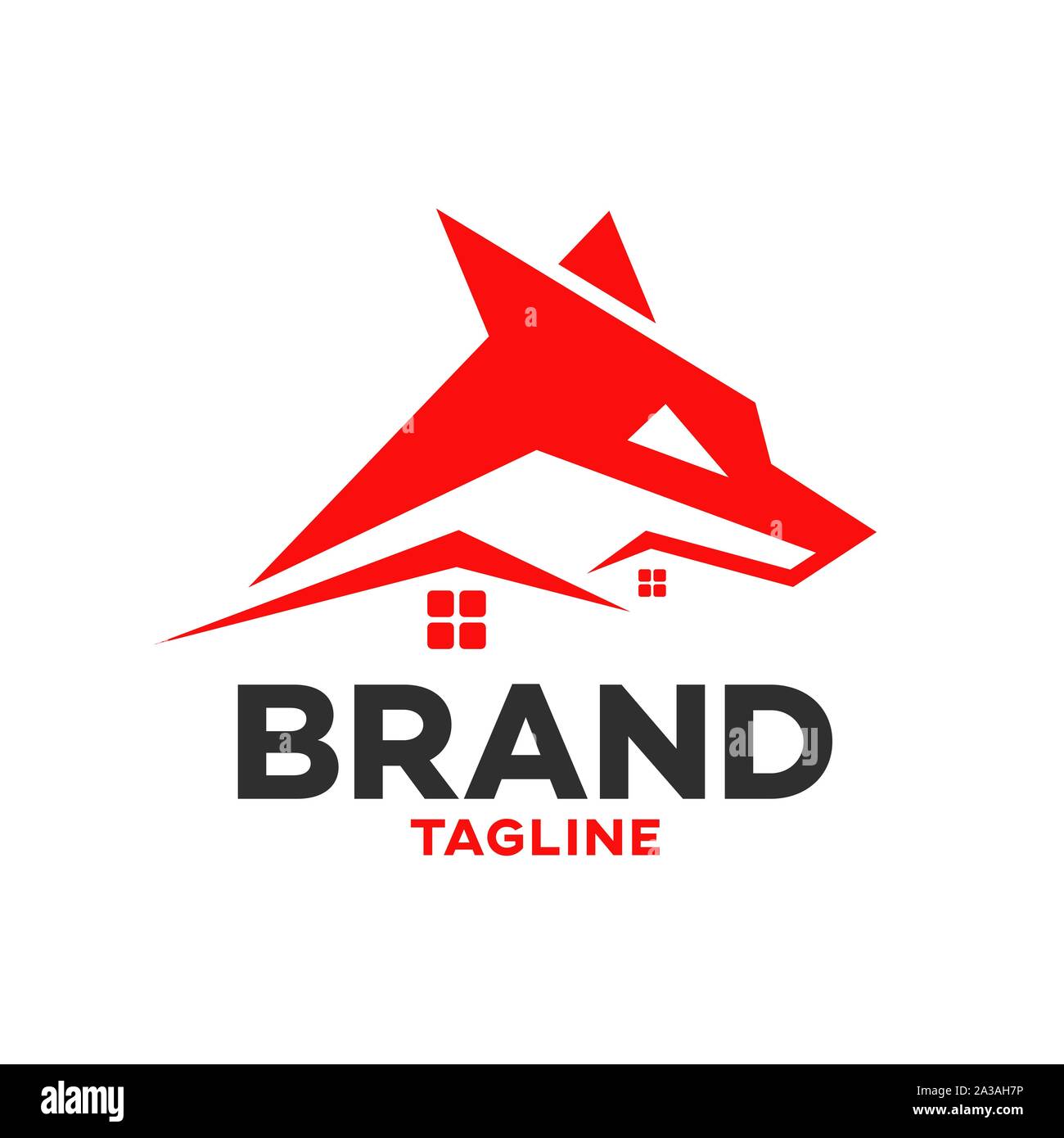 Fox Immobilier moderne et logo Illustration de Vecteur