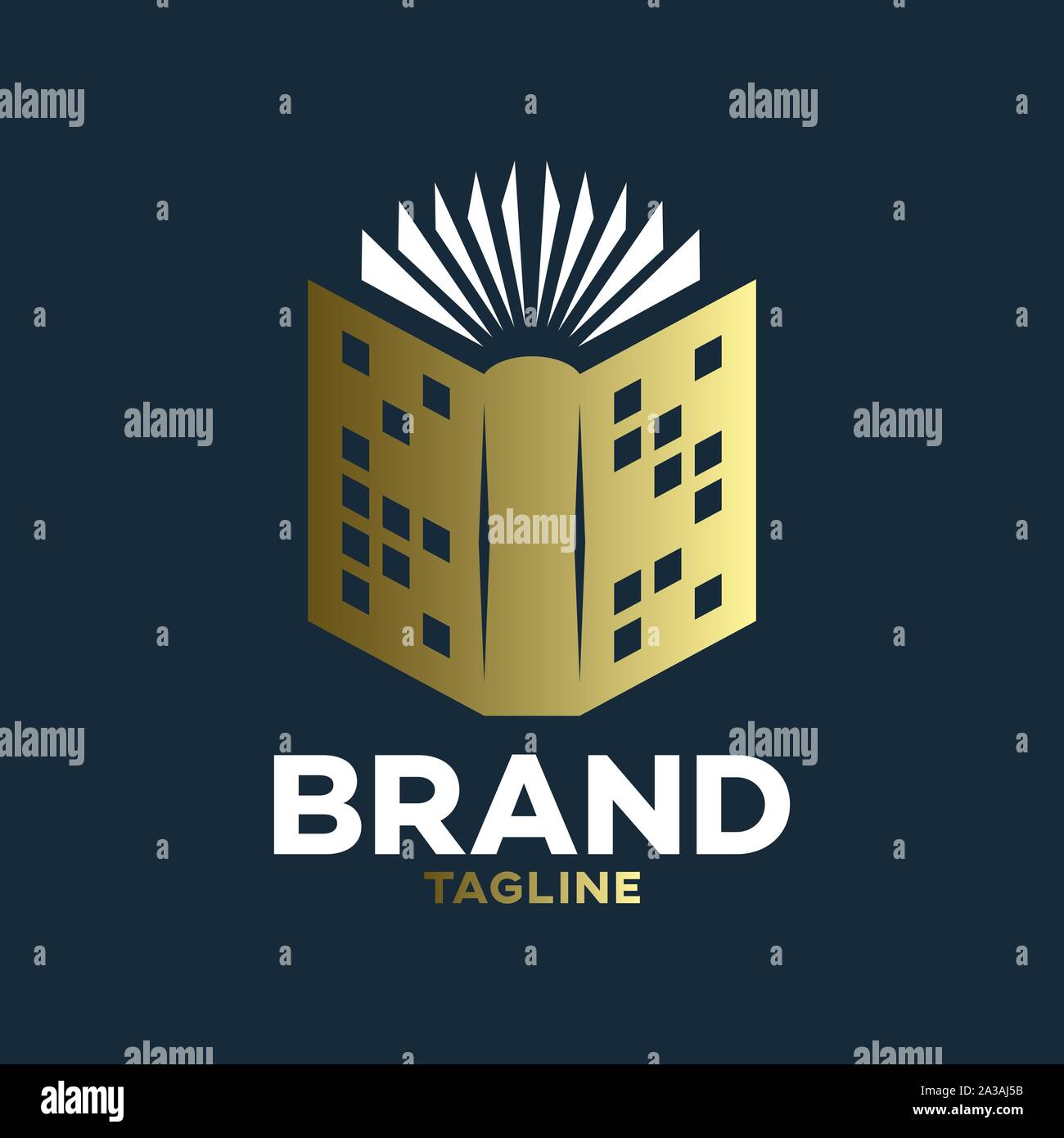 Livre moderne et logo immobilier Illustration de Vecteur