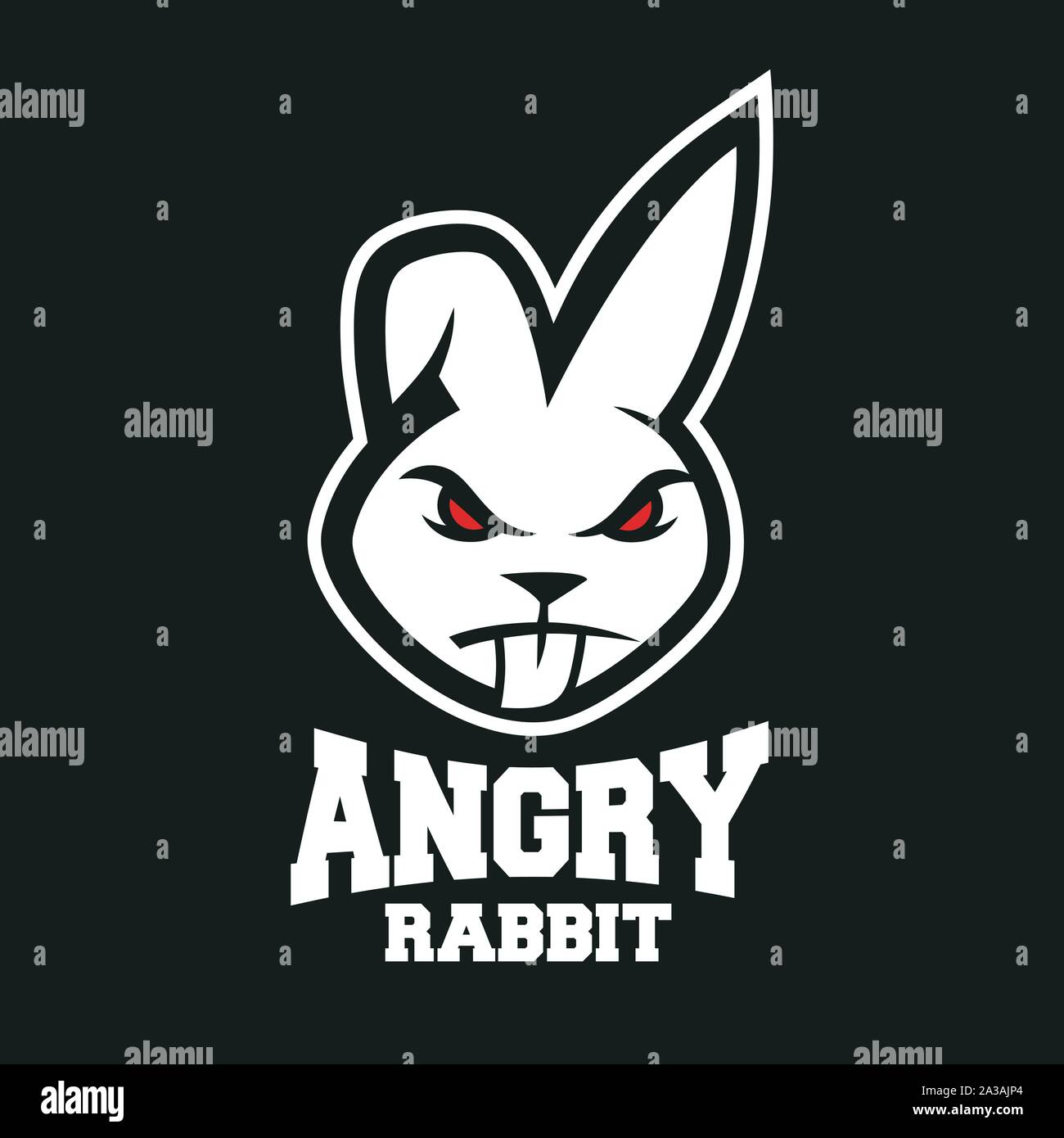 Mascot logo lapin en colère Illustration de Vecteur