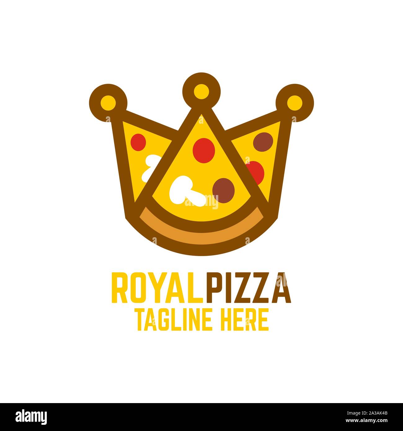 Pizza moderne et couronne. Vector illustration. Illustration de Vecteur