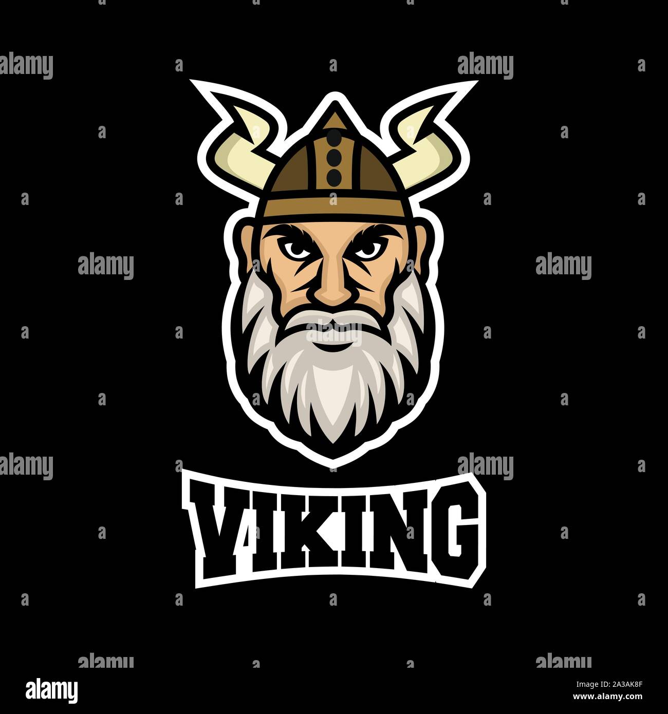 Mascotte moderne logo viking. Vector illustration. Illustration de Vecteur