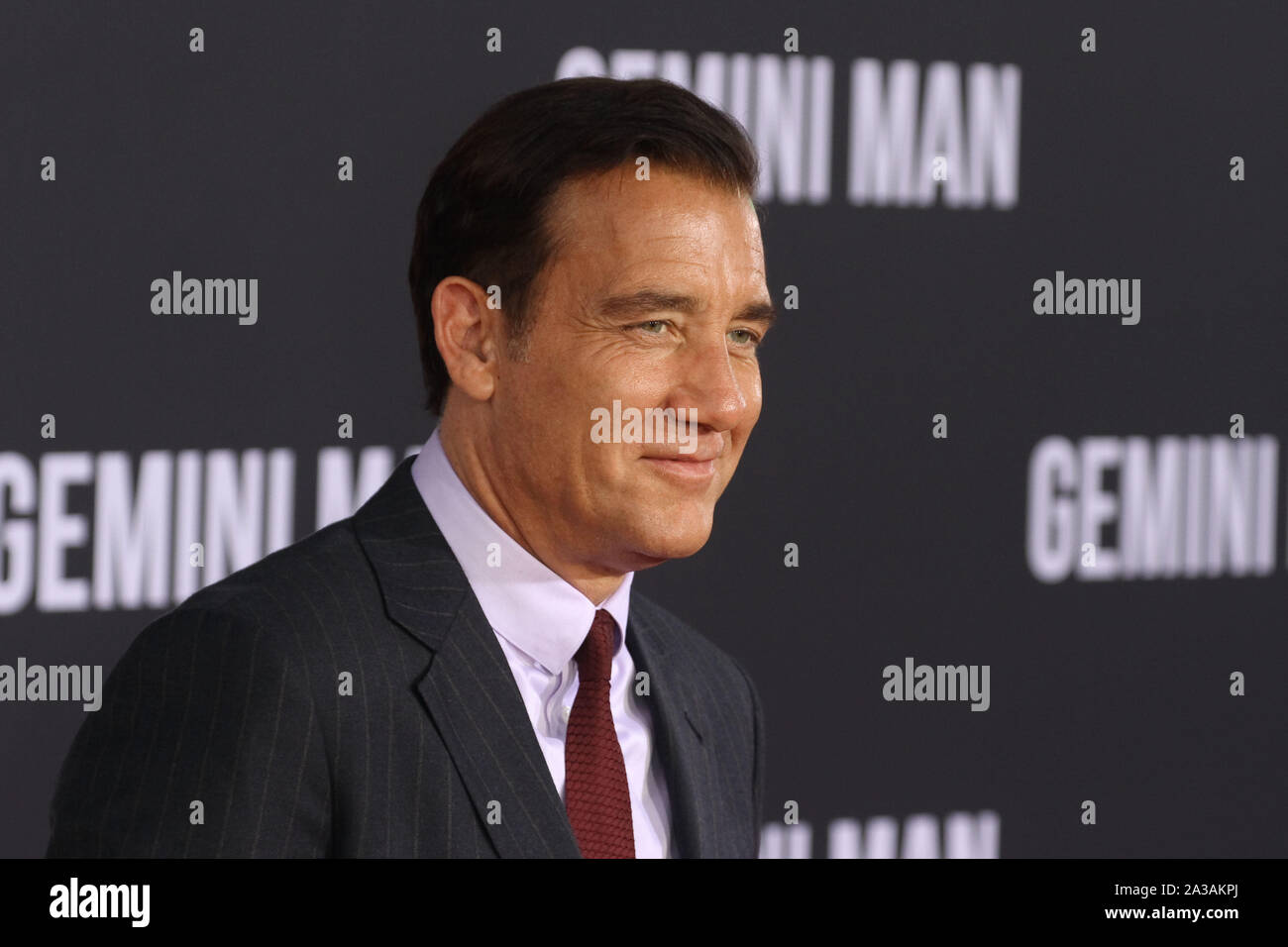 Los Angeles, USA. 06 Oct, 2019. Clive Owen à Paramount Pictures' 'Gemini Man' Premiere tenue au Théâtre chinois de Grauman à Los Angeles, CA, le 6 octobre 2019. Crédit photo : Joseph Martinez/PictureLux PictureLux Crédit : Le Hollywood/Archive/Alamy Live News Banque D'Images
