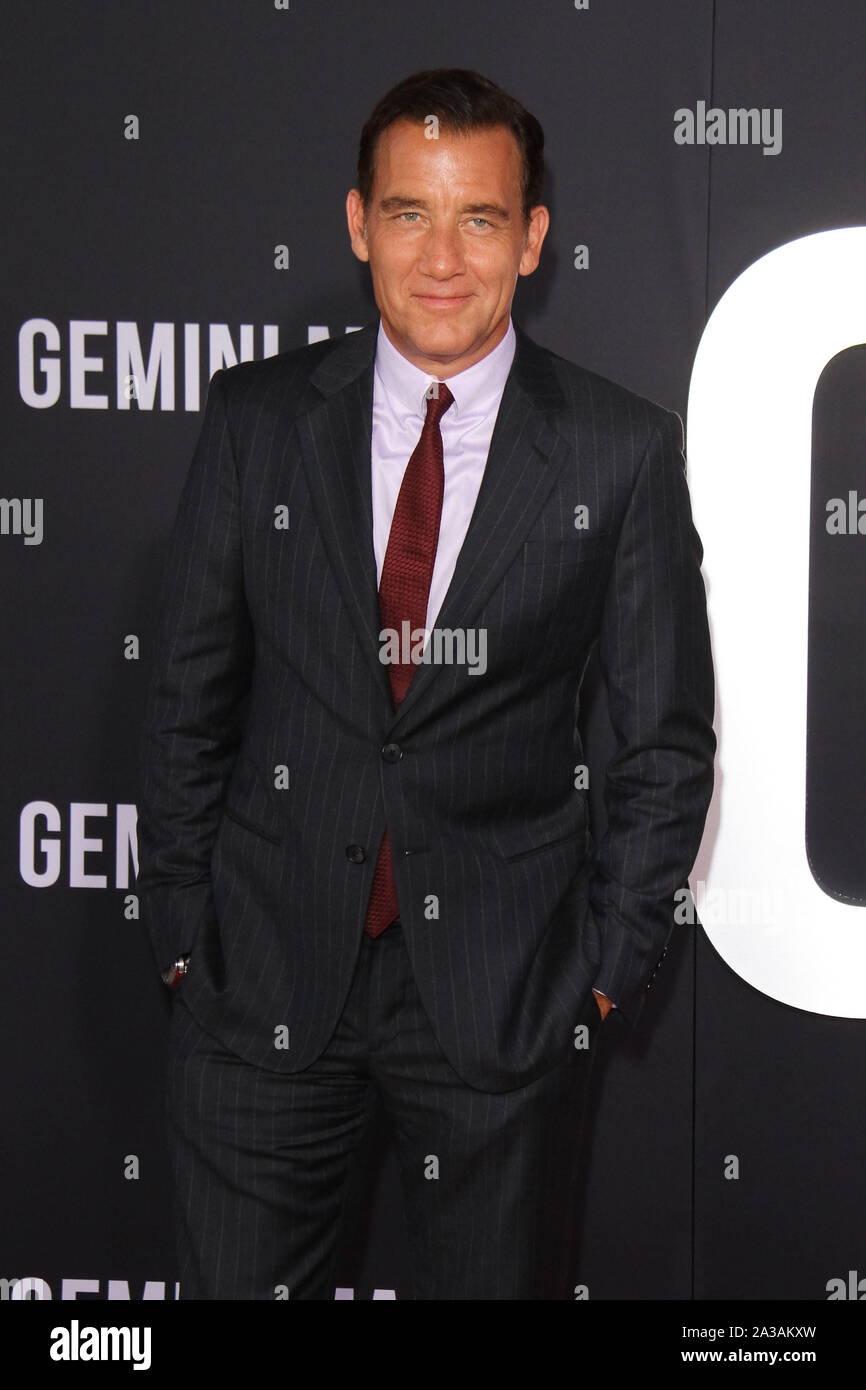 Los Angeles, USA. 06 Oct, 2019. Clive Owen à Paramount Pictures' 'Gemini Man' Premiere tenue au Théâtre chinois de Grauman à Los Angeles, CA, le 6 octobre 2019. Crédit photo : Joseph Martinez/PictureLux PictureLux Crédit : Le Hollywood/Archive/Alamy Live News Banque D'Images
