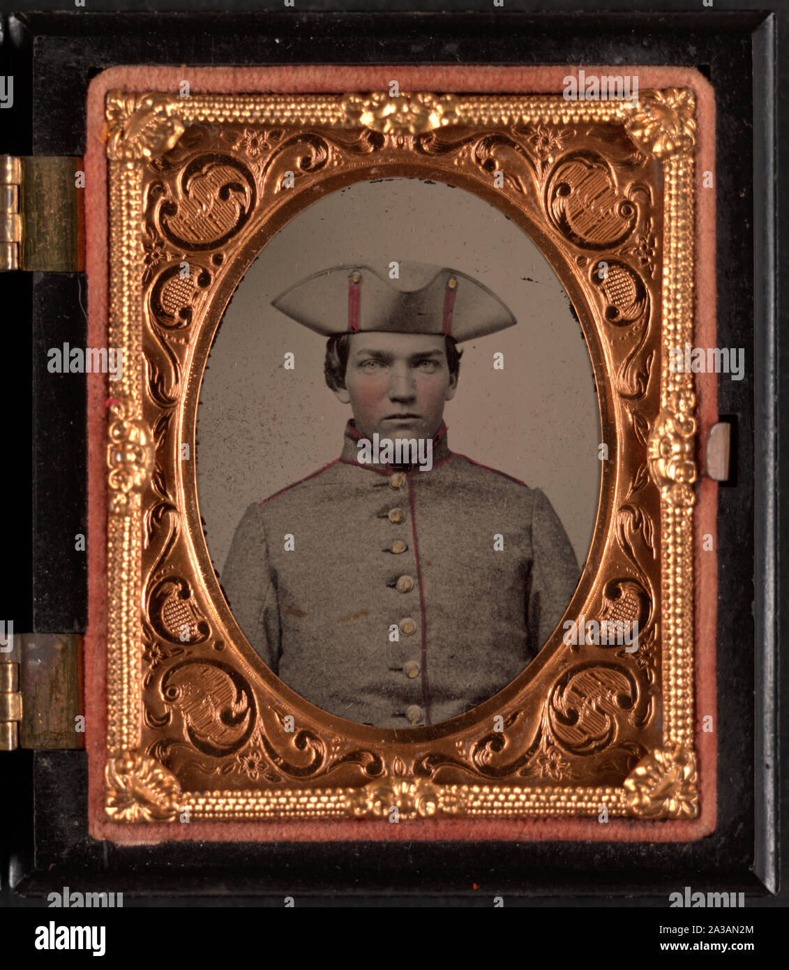 Le sergent Samuel Cole Wright de Co. e, 29e Régiment d'infanterie du Massachusetts en uniforme Banque D'Images