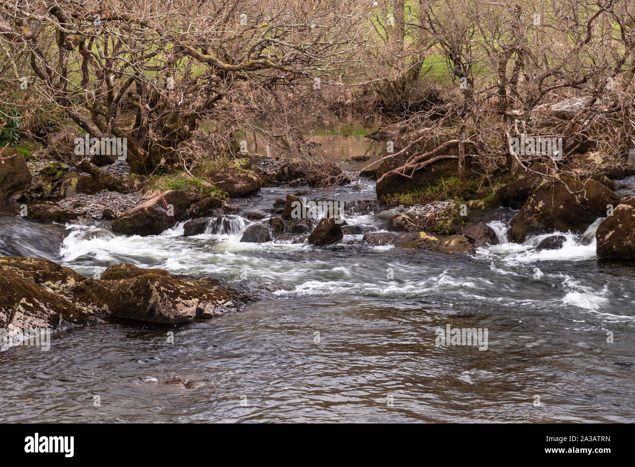 Afon Llugwy river à Capel Curig, Snowdonia, le Nord du Pays de Galles Banque D'Images