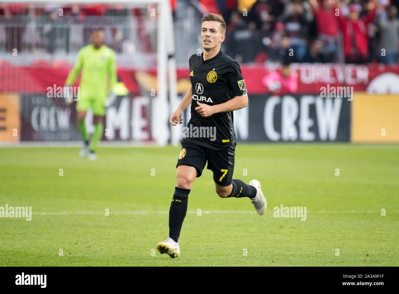 Toronto, Canada. 06 Oct, 2019. Pedro Santos (7) en action au cours de la MLS (Major League Soccer) match entre Toronto FC et Columbus Crew SC. Score final : Toronto FC 1 - 0 SC Columbus Crew. Credit : SOPA/Alamy Images Limited Live News Banque D'Images