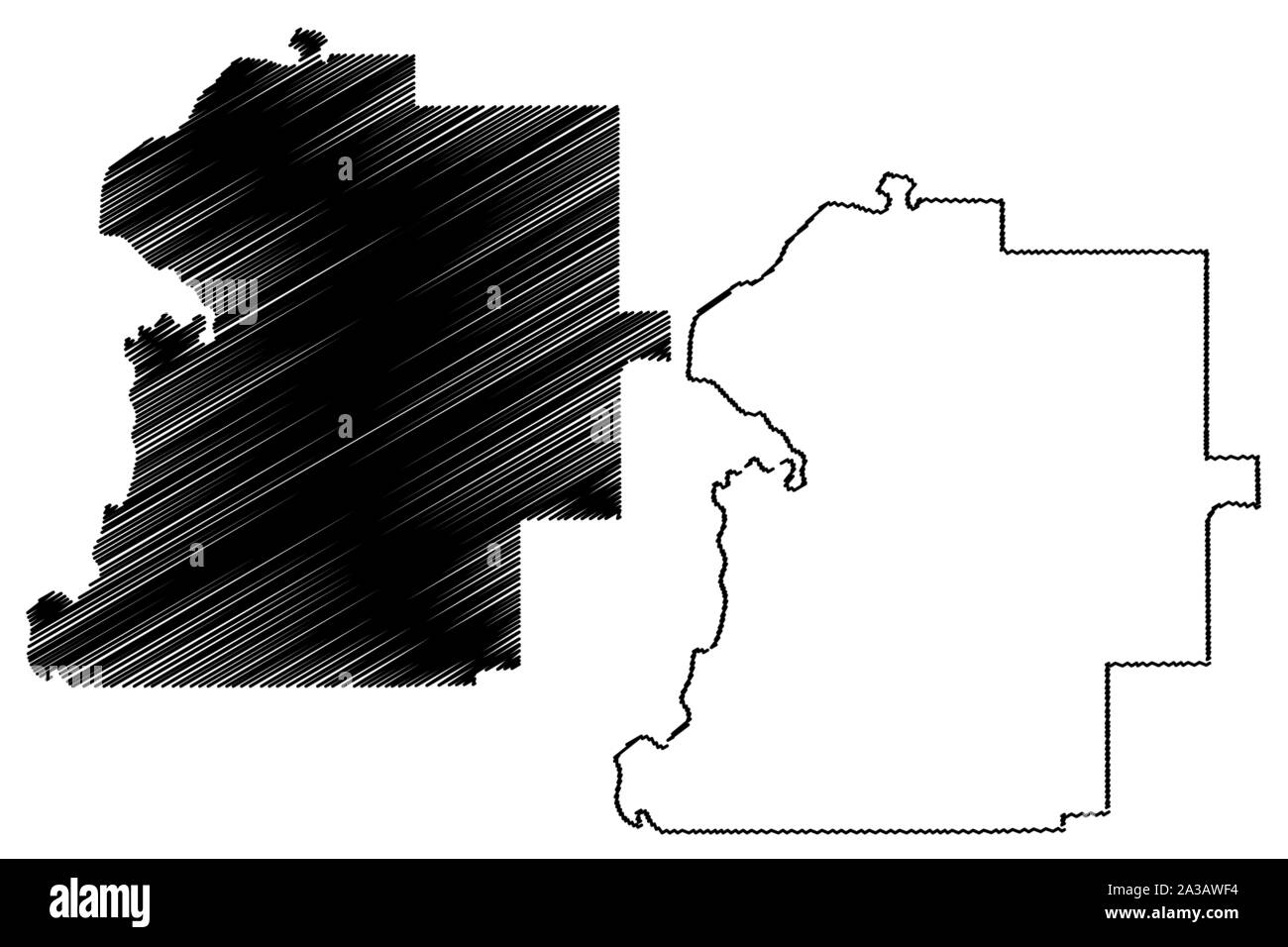 Marengo Comté (comtés de l'Alabama, Alabama, États-Unis d'Amérique,USA, États-Unis, US) map vector illustration, scribble sketch carte Marengo Illustration de Vecteur