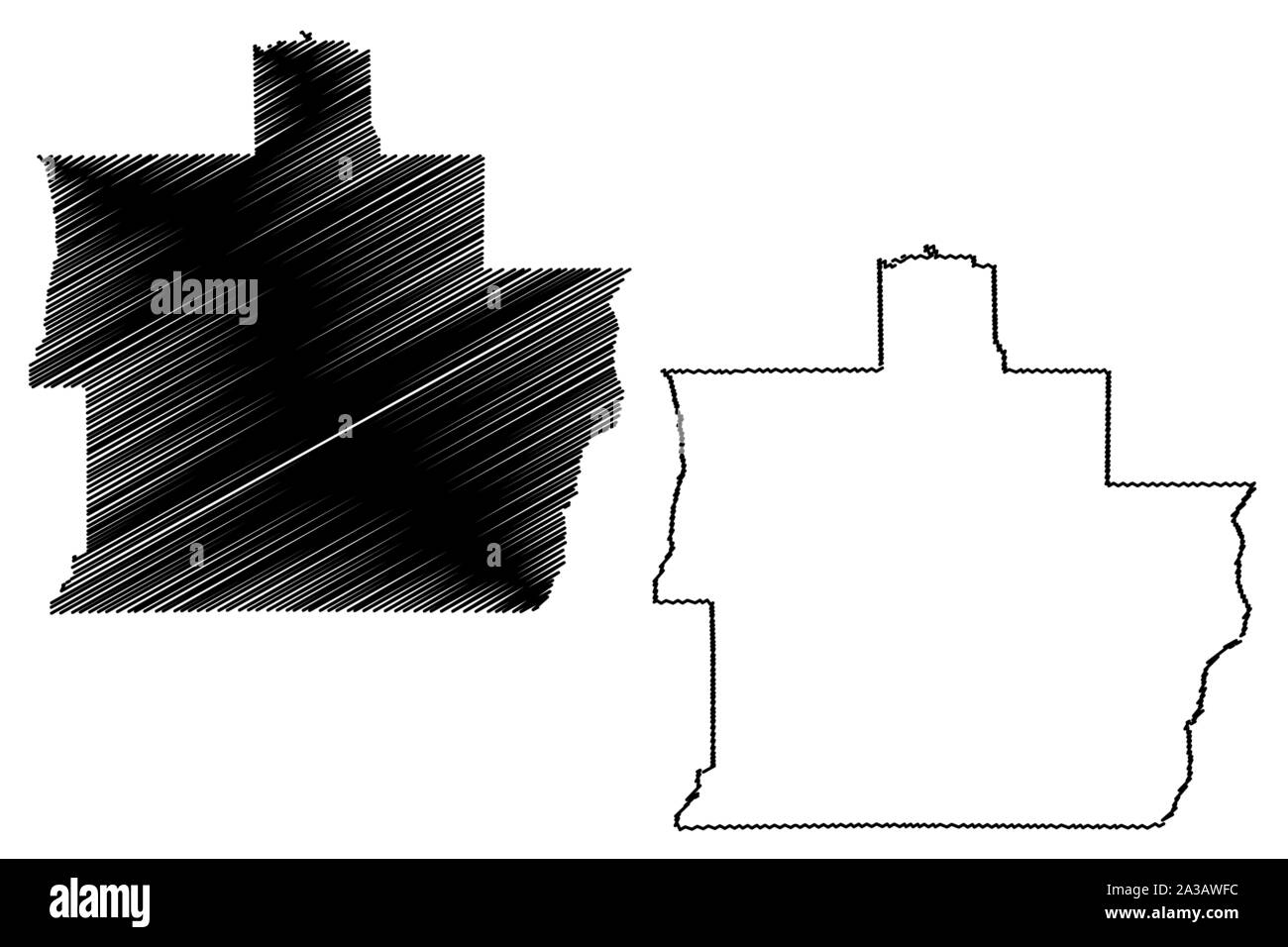 Comté de Pike, Alabama (comtés de l'Alabama, États-Unis d'Amérique,USA, États-Unis, US) map vector illustration gribouillage, croquis Pike localisation Illustration de Vecteur
