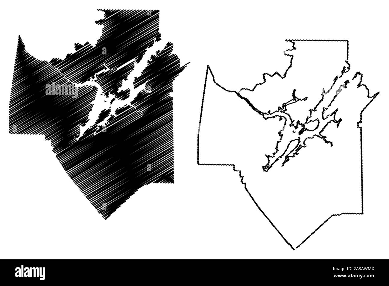 Marshall Comté (comtés de l'Alabama, Alabama, États-Unis d'Amérique,USA, États-Unis, US) map vector illustration, scribble sketch carte Marshall Illustration de Vecteur