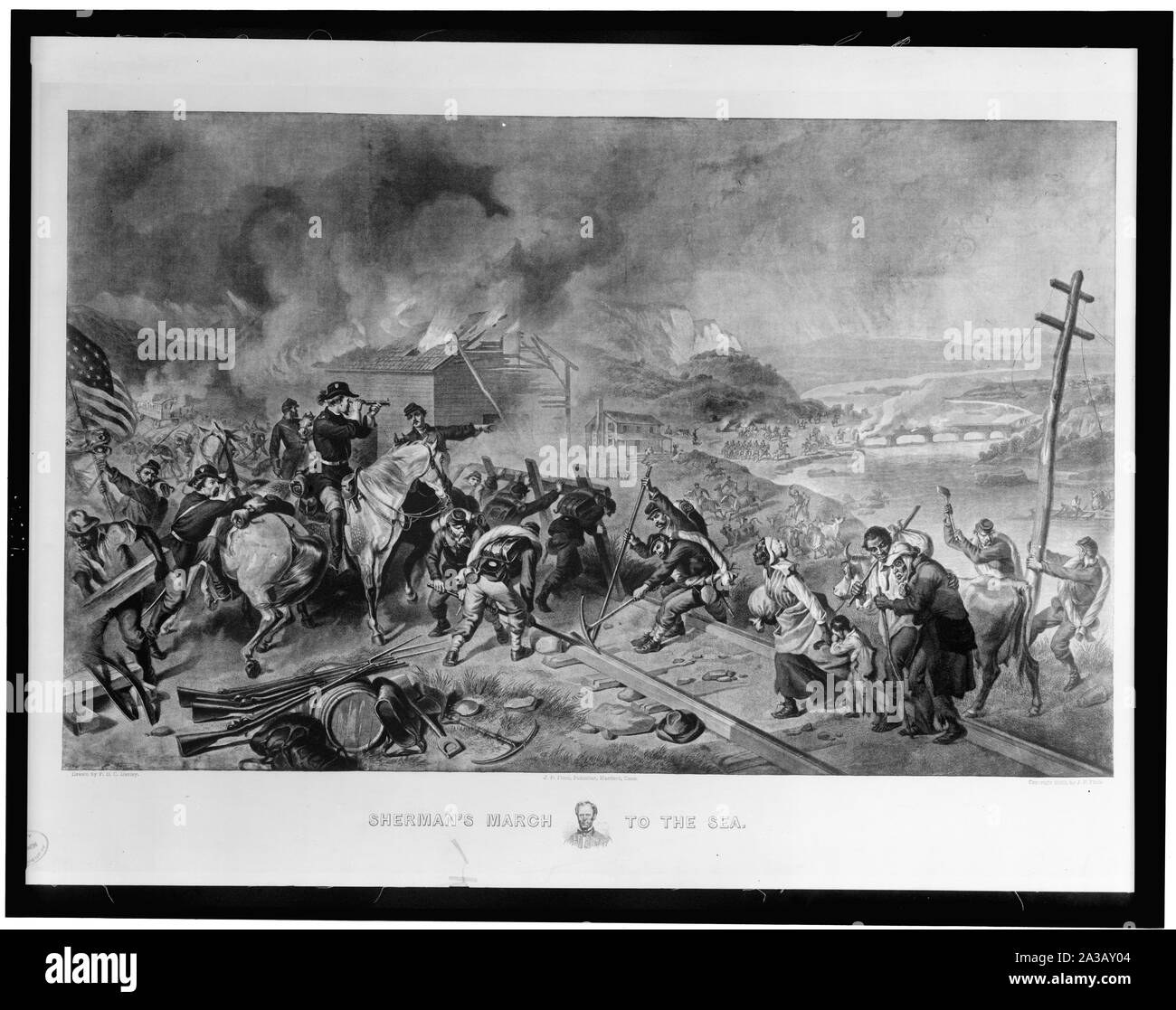 Sherman's March to the sea / dessiné par gratuit Darley. Banque D'Images Sherman's March to the sea / dessiné par gratuit Darley. Banque D'Images