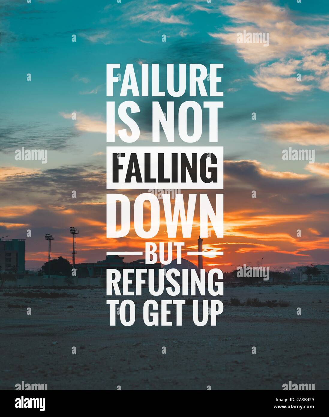 Citation Motivation Et D Inspiration L Echec N Est Pas Tomber Mais Refusant De Se Lever Photo Stock Alamy