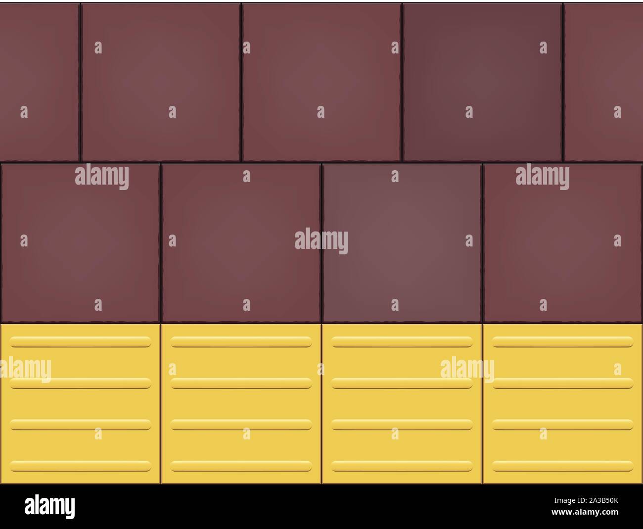 Ligne de revêtement tactile sur cobblestone Illustration de Vecteur