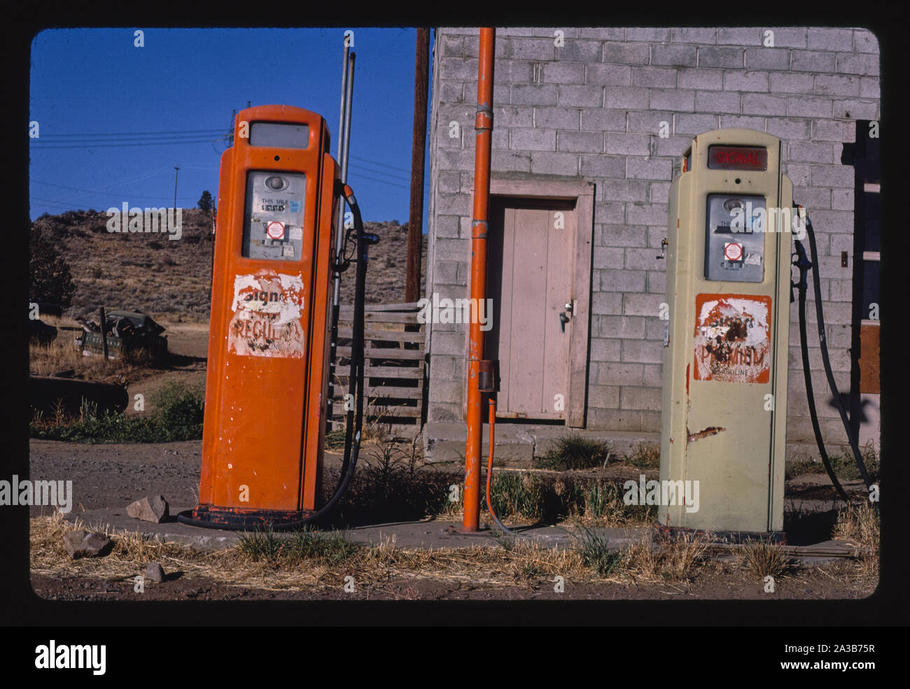Pompes à essence du signal, Klamath Falls, Oregon Banque D'Images