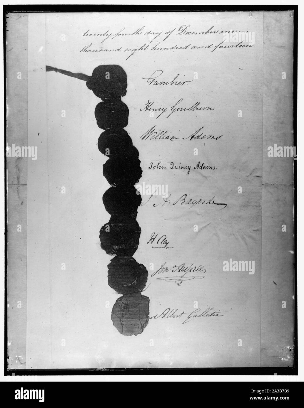 Signatures, Traité de Gand, le 24 décembre 1814 Banque D'Images