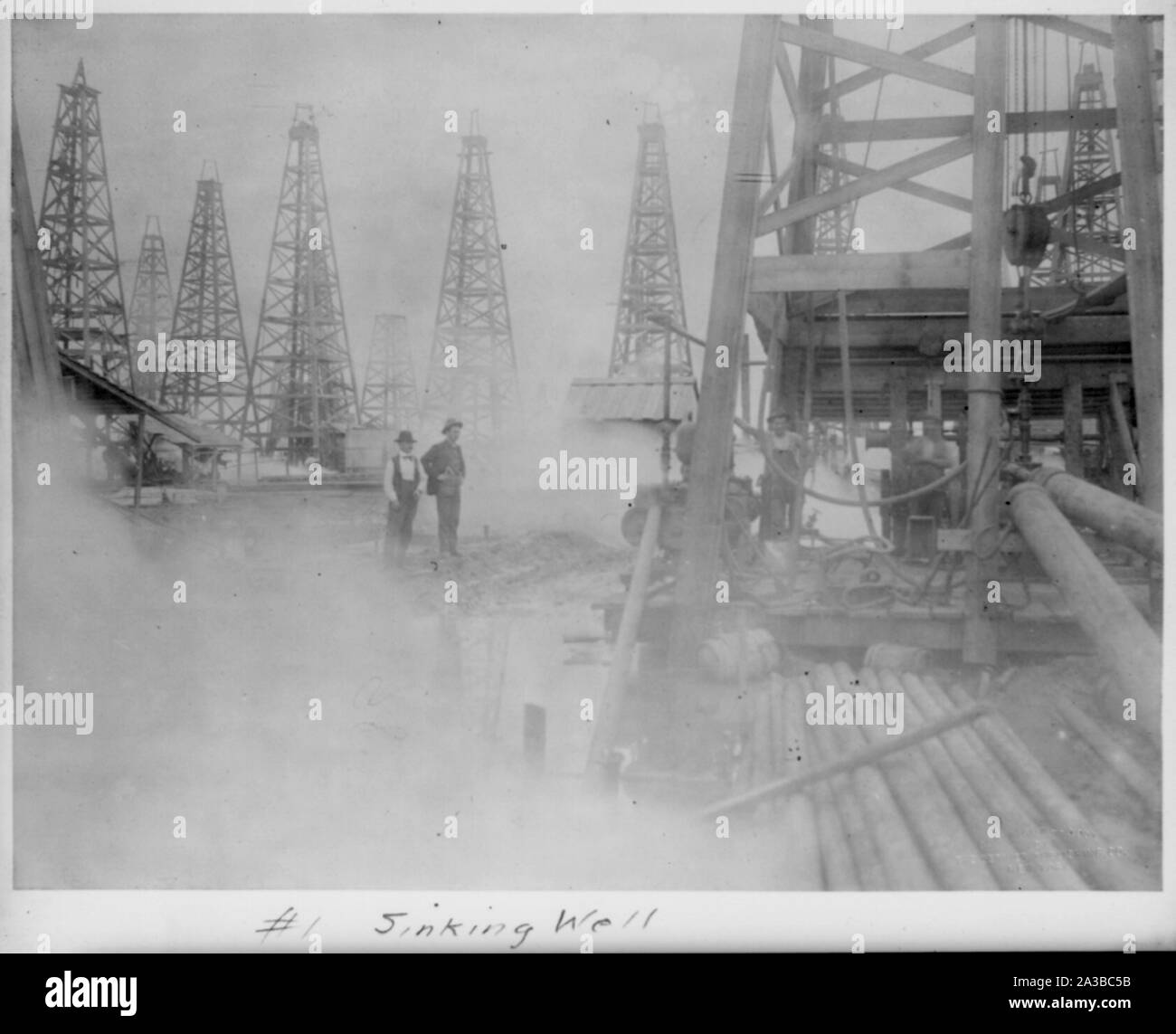 Bien naufrage [Spindletop, Beaumont, Port Arthur, et environs, Texas - l'industrie du pétrole]. Banque D'Images