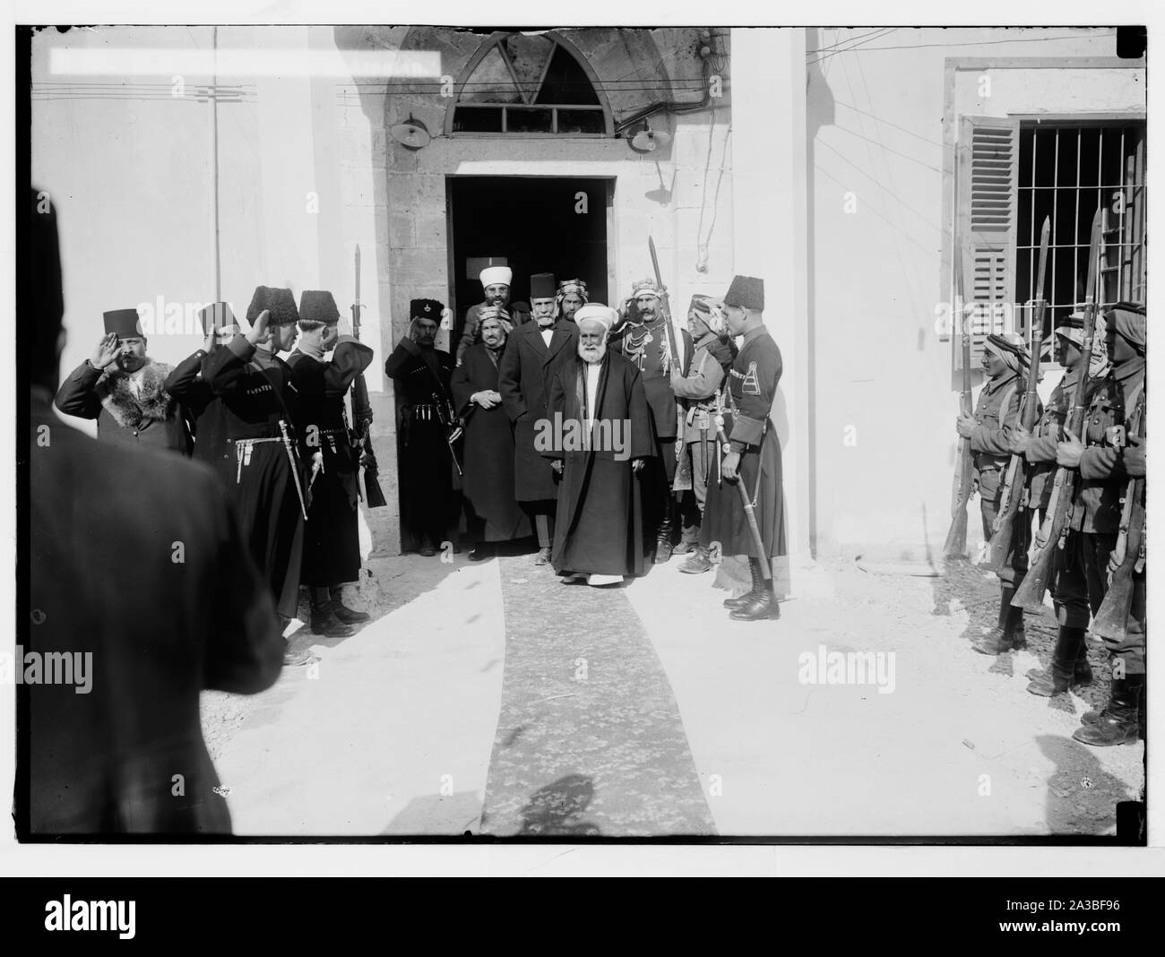 Sir Herbert Samuel du deuxième visite en Transjordanie, etc. Sa Majesté le Roi Hussein à Amman. Banque D'Images