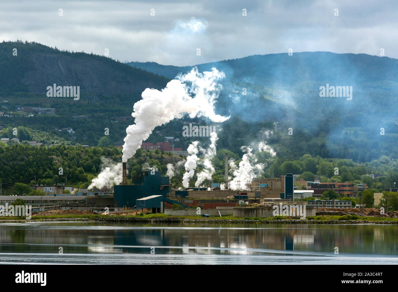 Industrie forestière. Usine de papier à Corner Brook Terre-Neuve Canada Banque D'Images
