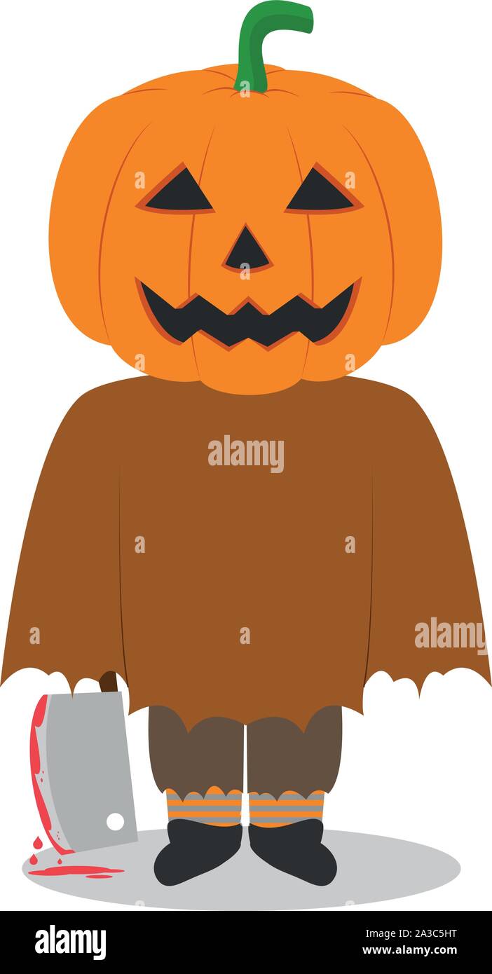 Cartoon illustration de costume de potiron pour Halloween Illustration de Vecteur