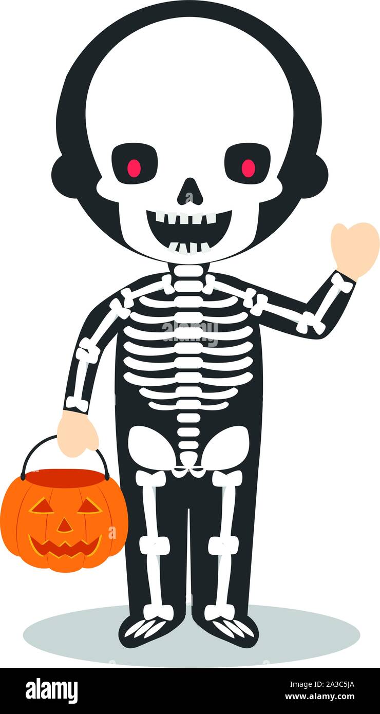 Cartoon illustration d'un squelette pour l'Halloween Illustration de Vecteur