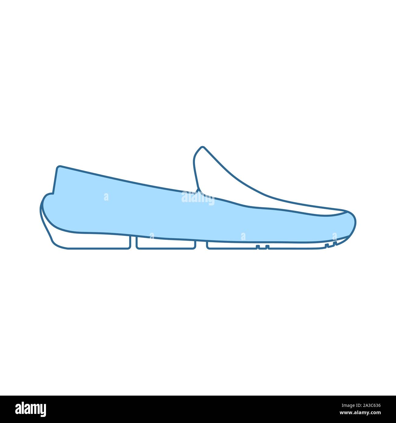 L'icône de mocassins. Fine ligne de remplissage bleu avec Design. Vector Illustration. Illustration de Vecteur