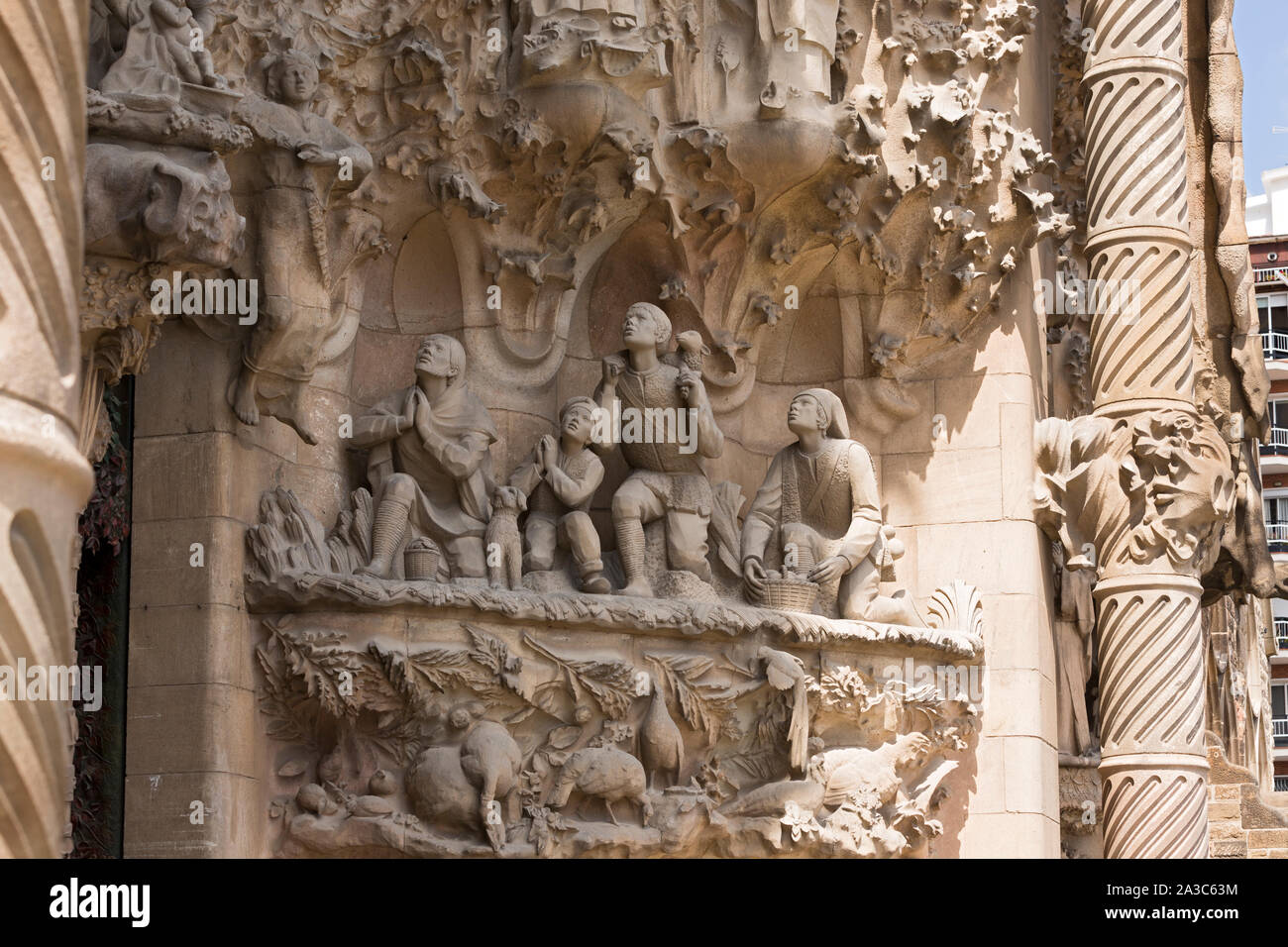 Sagrada Familia, la façade, Aussenansicht, Détail, Bibelszenen Banque D'Images