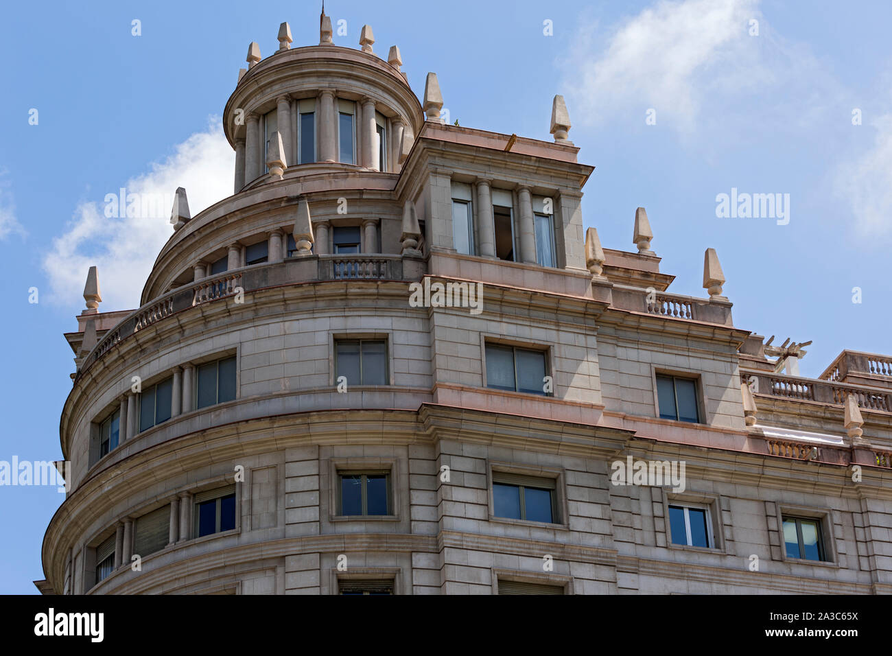 Barcelone, Passeig de Sant Joan, Wohnhaus, Eckhaus la façade, Banque D'Images