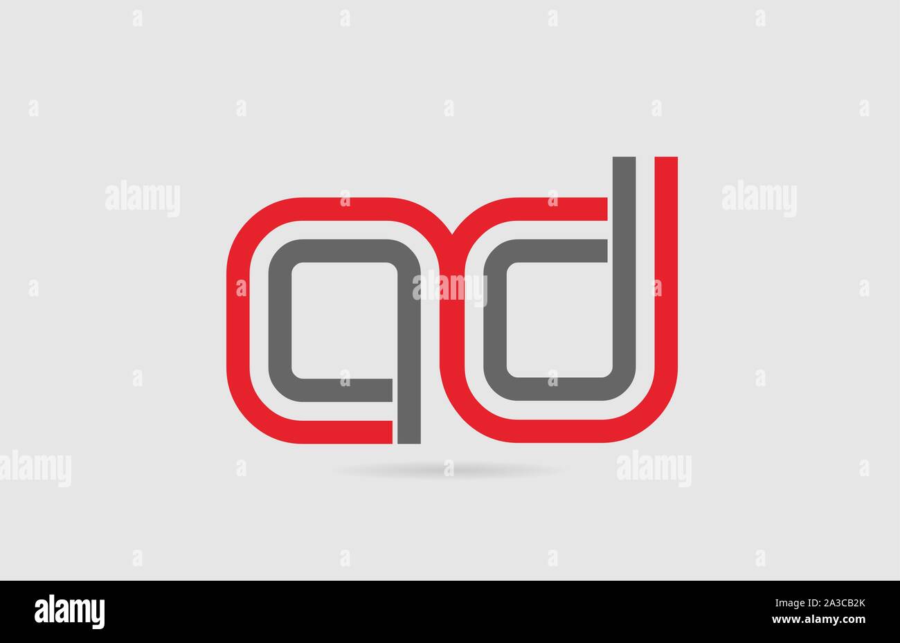 Lettre alphabet gris rouge combinaison logo ANNONCE D'icône pour la conception. Approprié comme un logotype pour une société ou entreprise Illustration de Vecteur