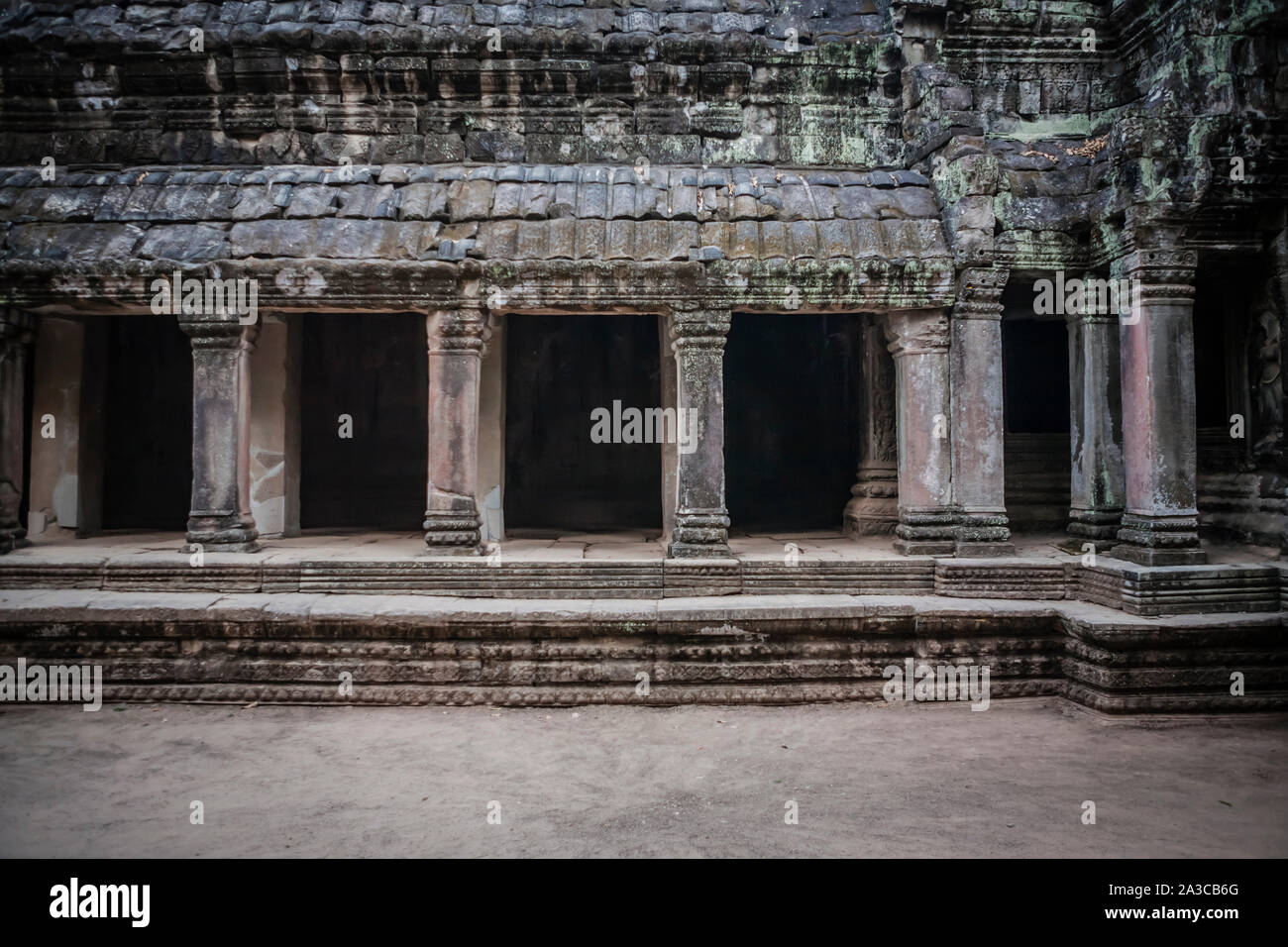 Ruines antiques à la cité perdue d'Angkor au Cambodge Banque D'Images