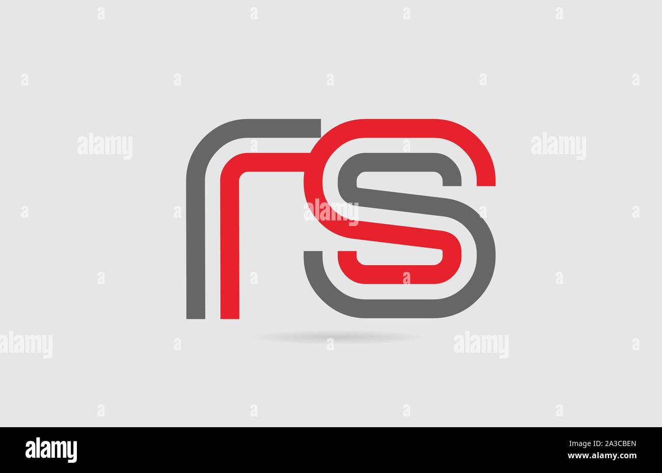 Lettre alphabet gris rouge combinaison logo RS R S pour la conception de l'icône. Approprié comme un logotype pour une société ou entreprise Illustration de Vecteur