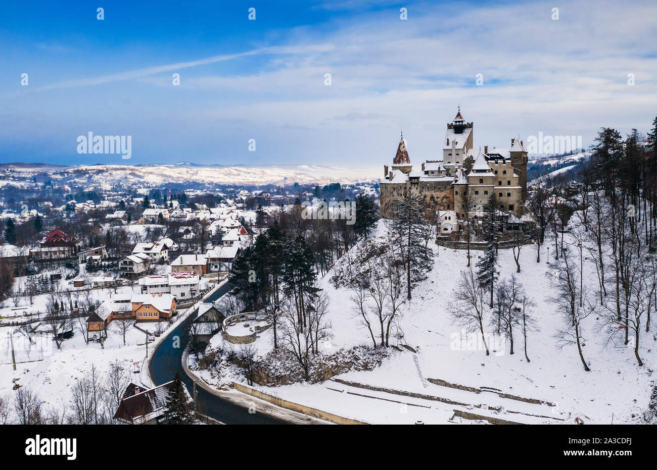 Brasov, en Transylvanie. La Roumanie. Le Château médiéval de Bran, connu pour le mythe de Dracula. Banque D'Images
