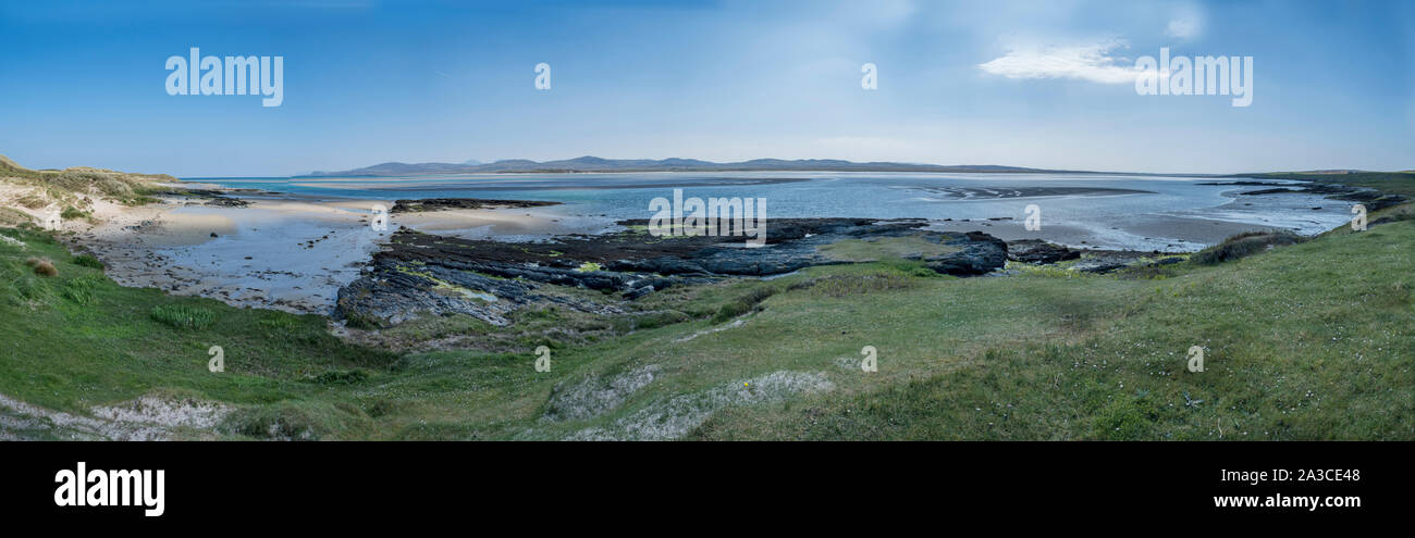 Vue panoramique sur le Loch Gruinart Ardnave et, l'île d'Islay, Hébrides intérieures, Ecosse Banque D'Images